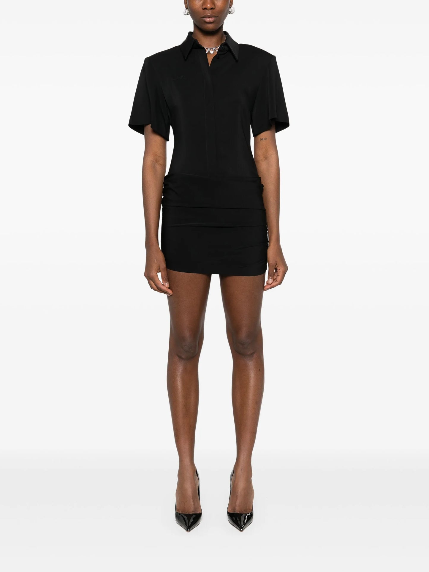 draped mini dress
