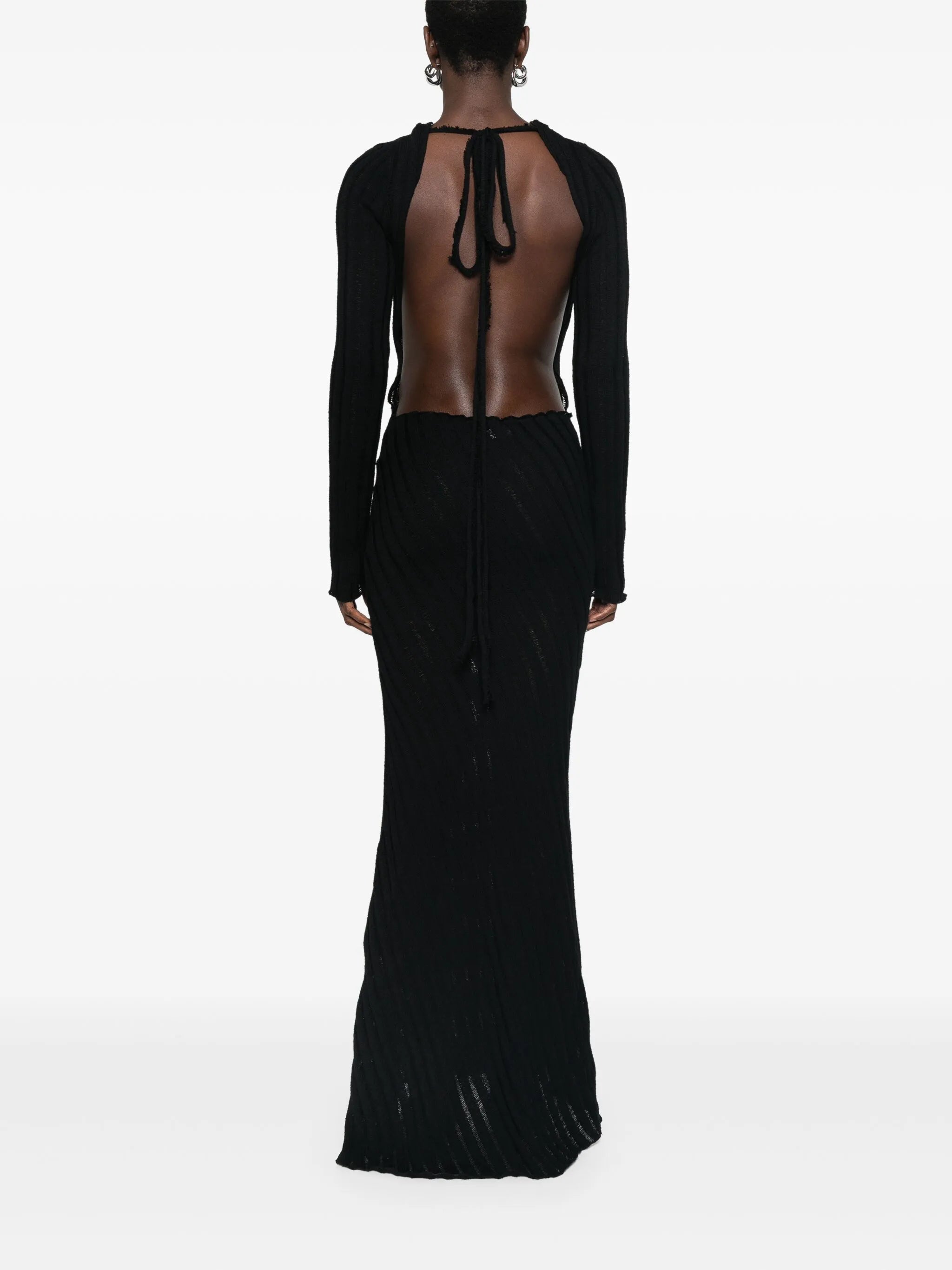 open-back knitted maxi dress