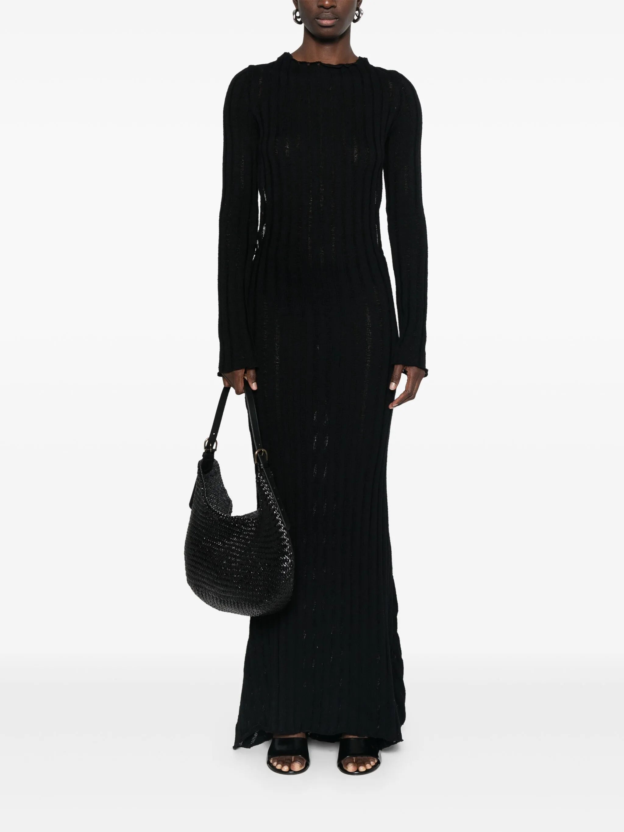 open-back knitted maxi dress