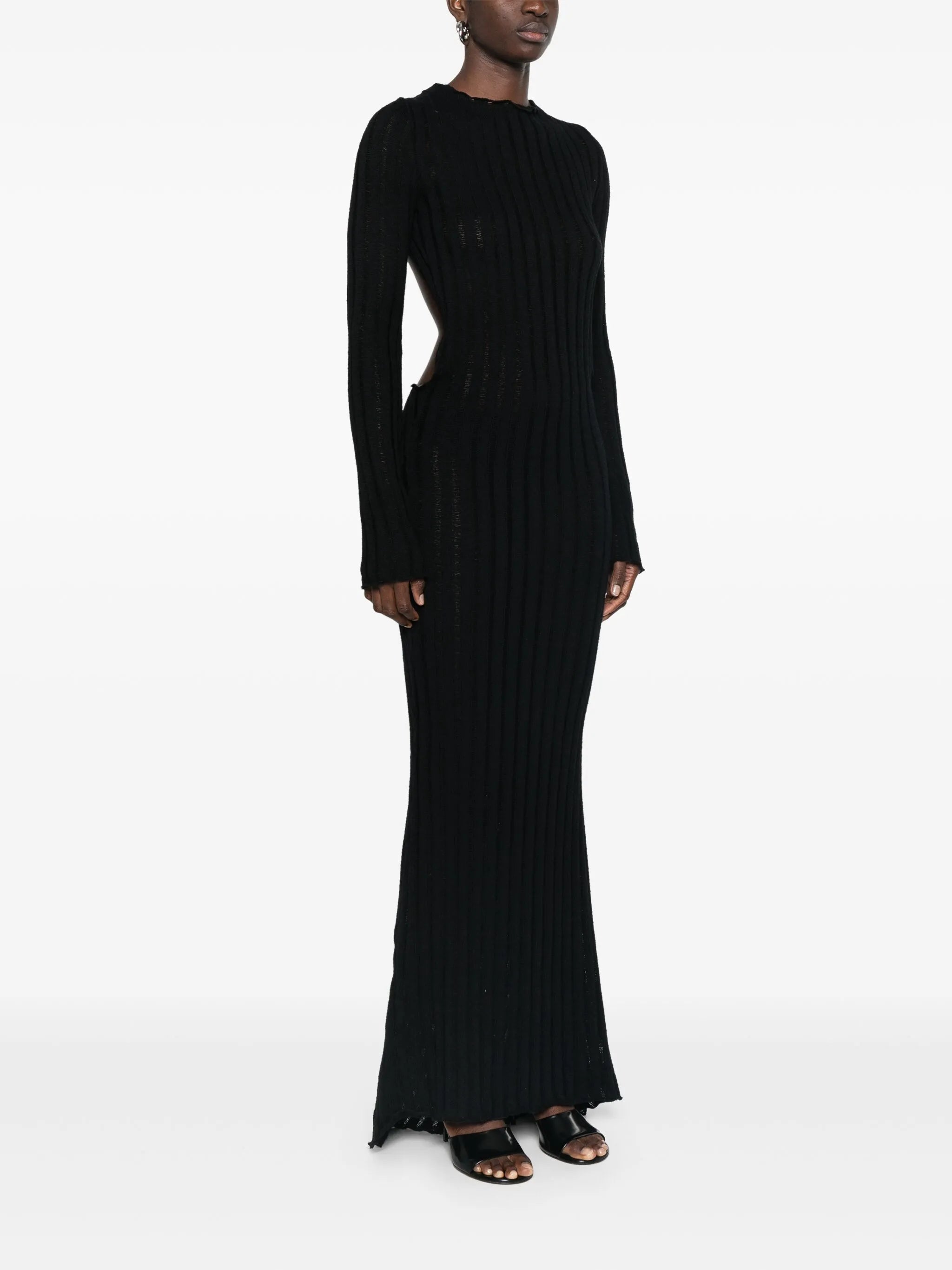 open-back knitted maxi dress