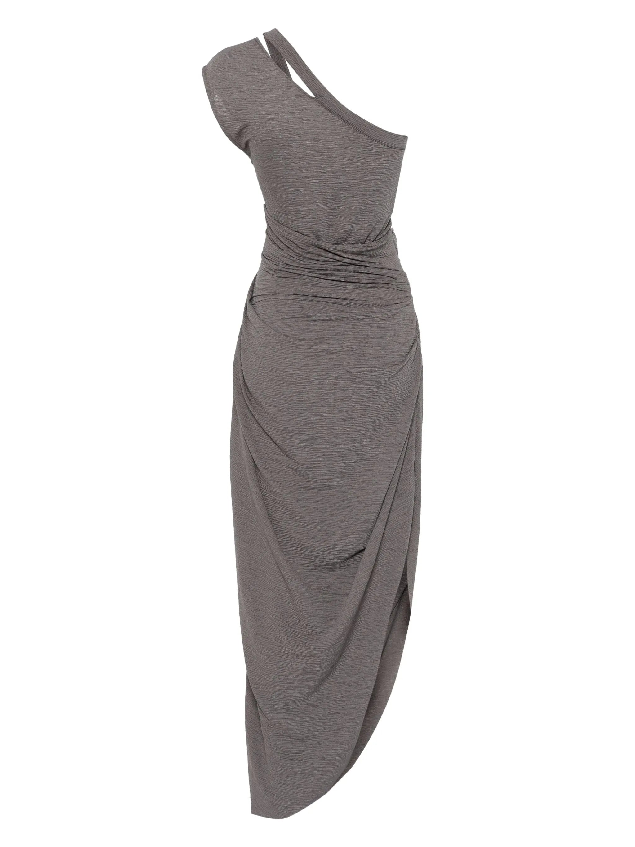 twisted slip midi dress