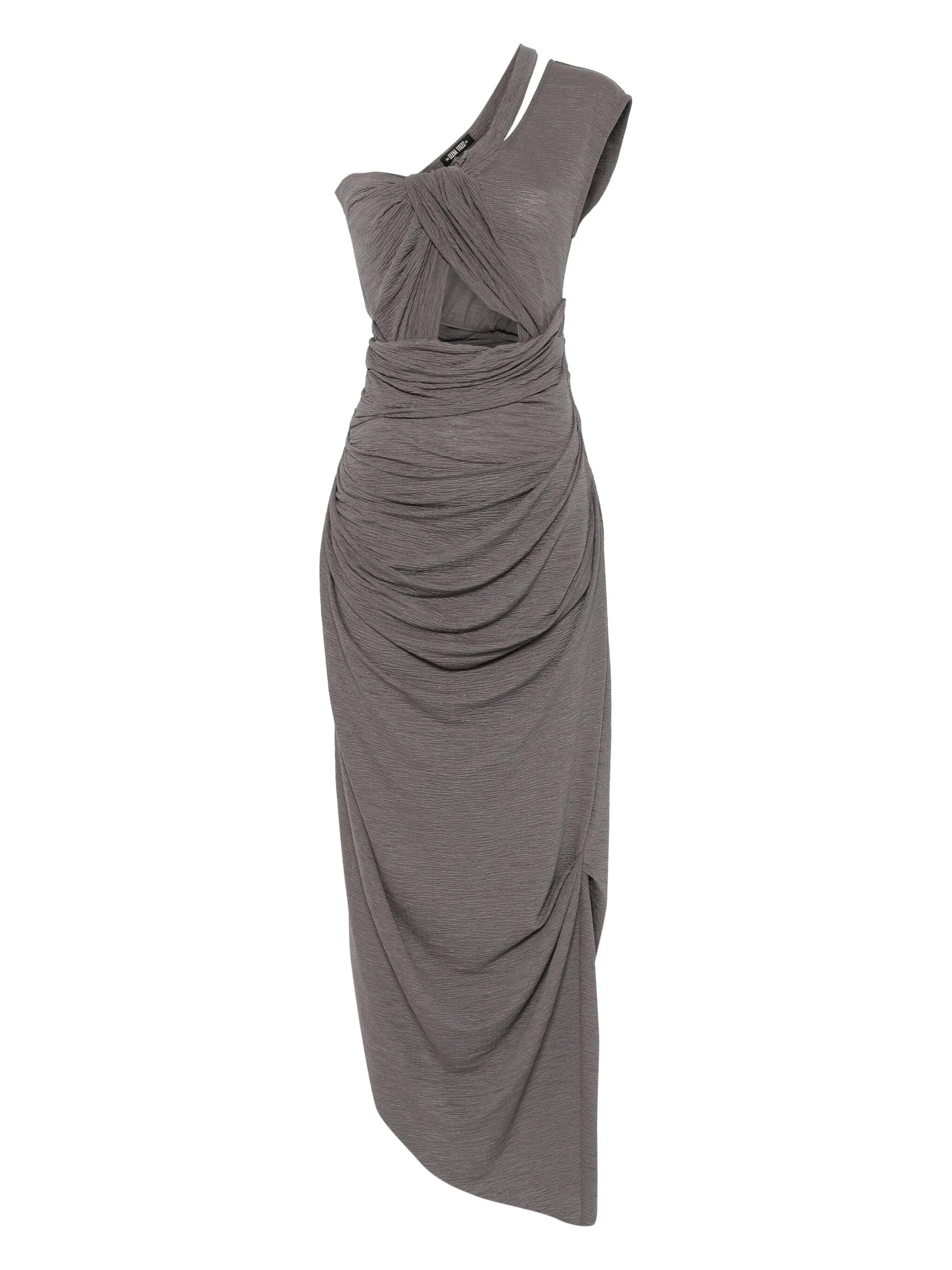 twisted slip midi dress