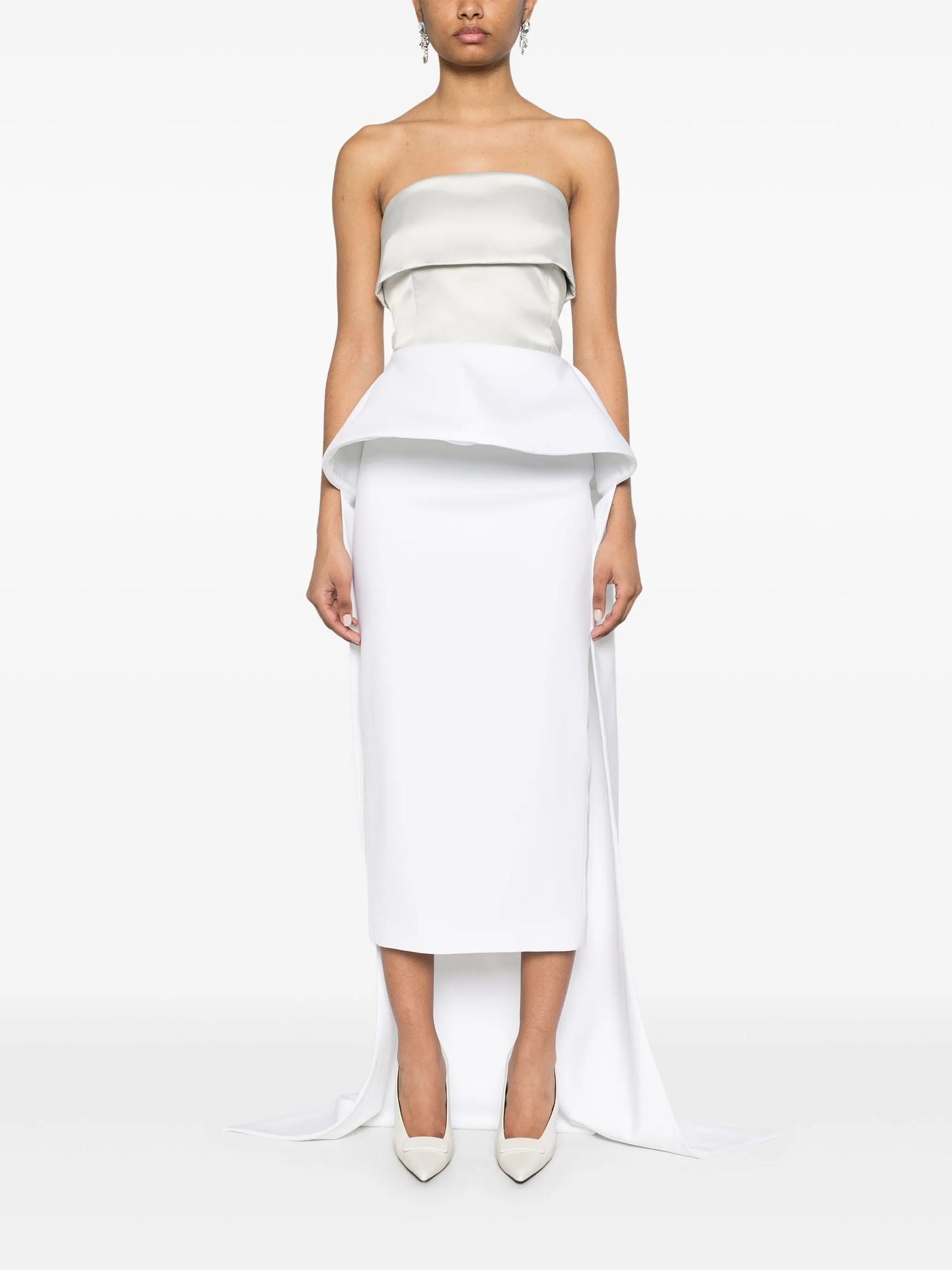 peplum midi skirt