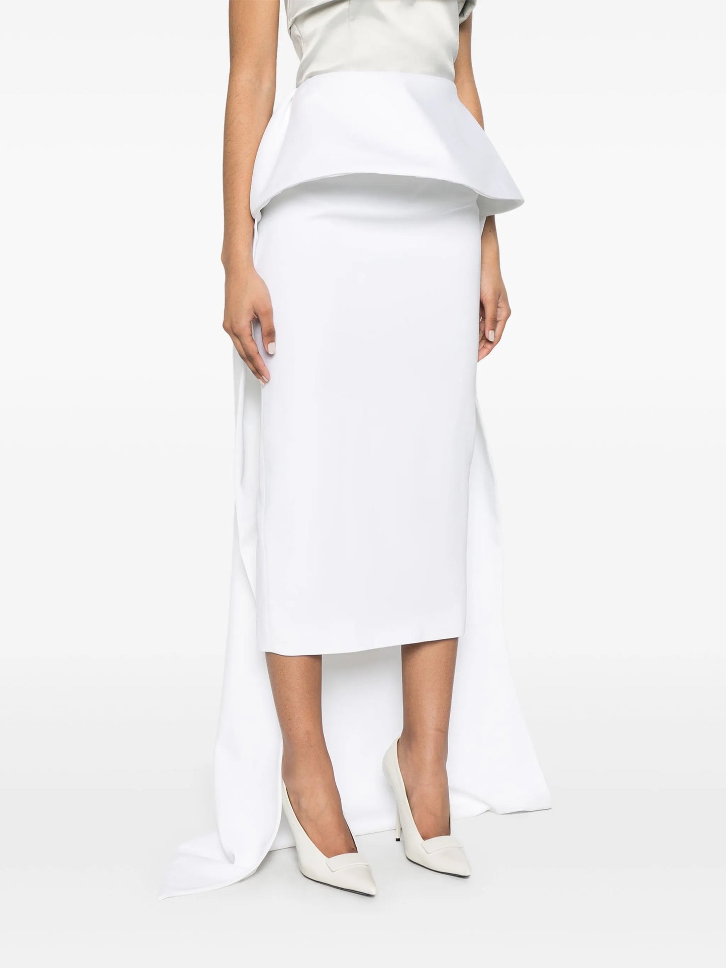 peplum midi skirt