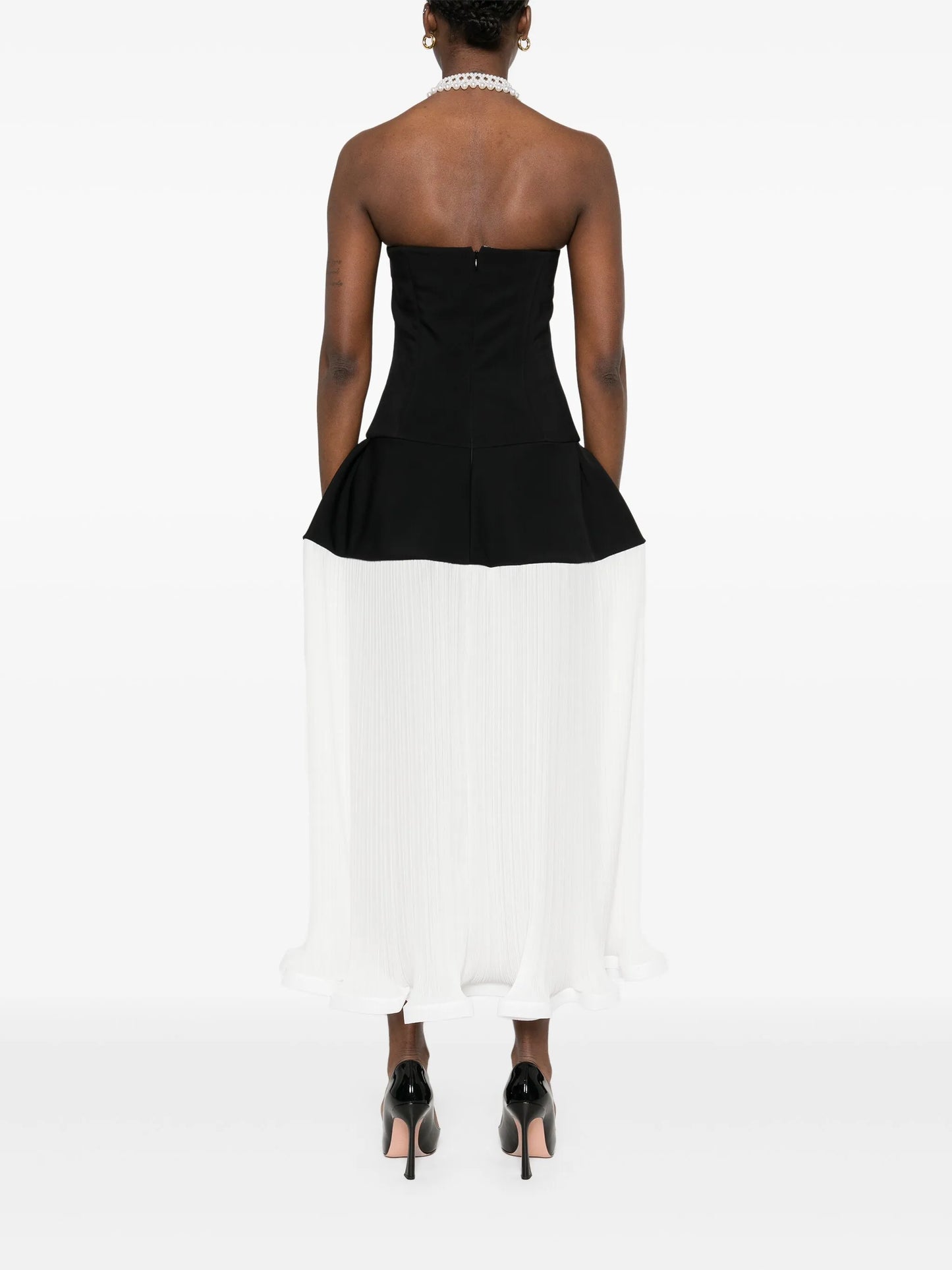 pleated maxi dress