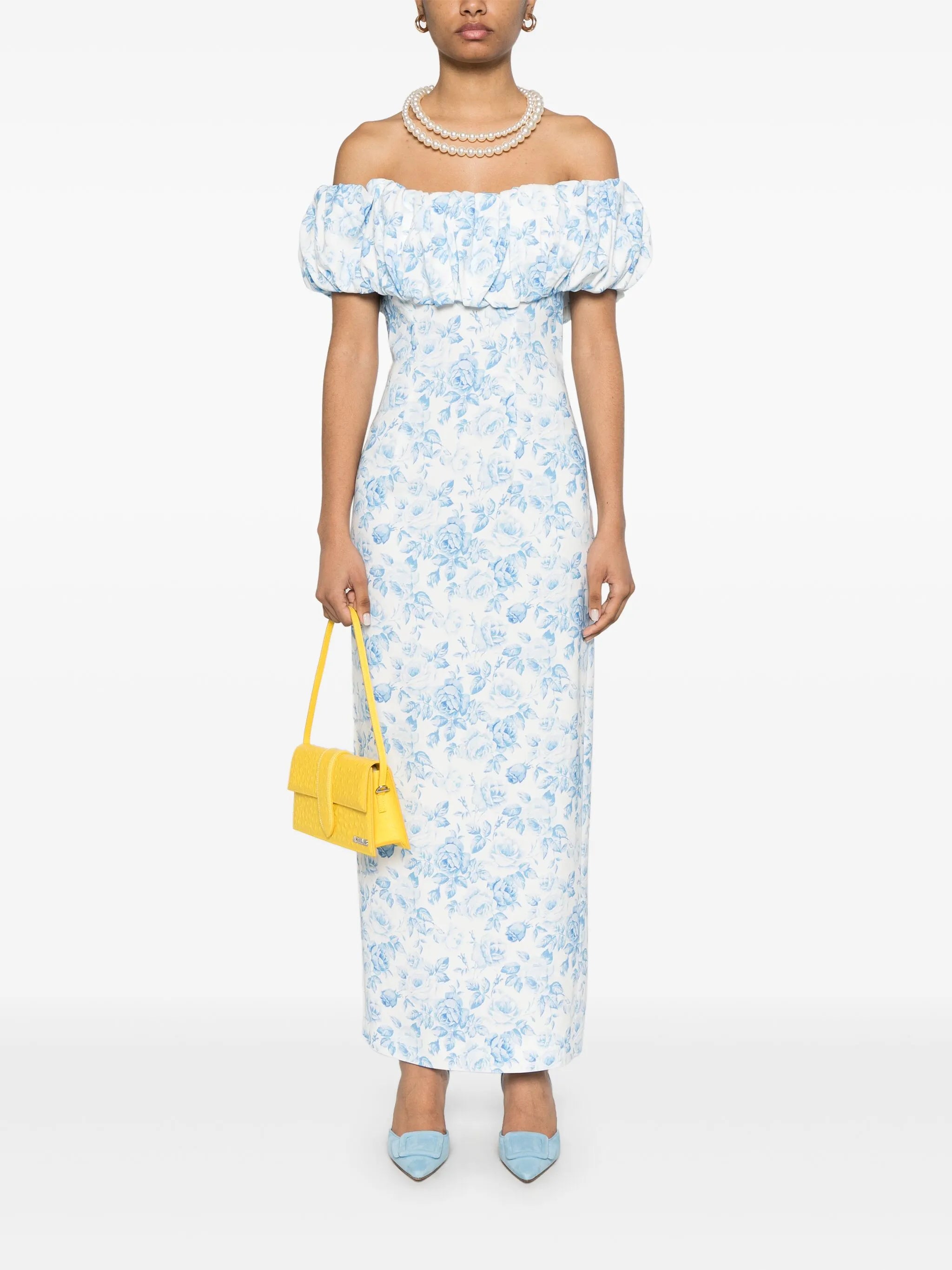 rose-print maxi dress
