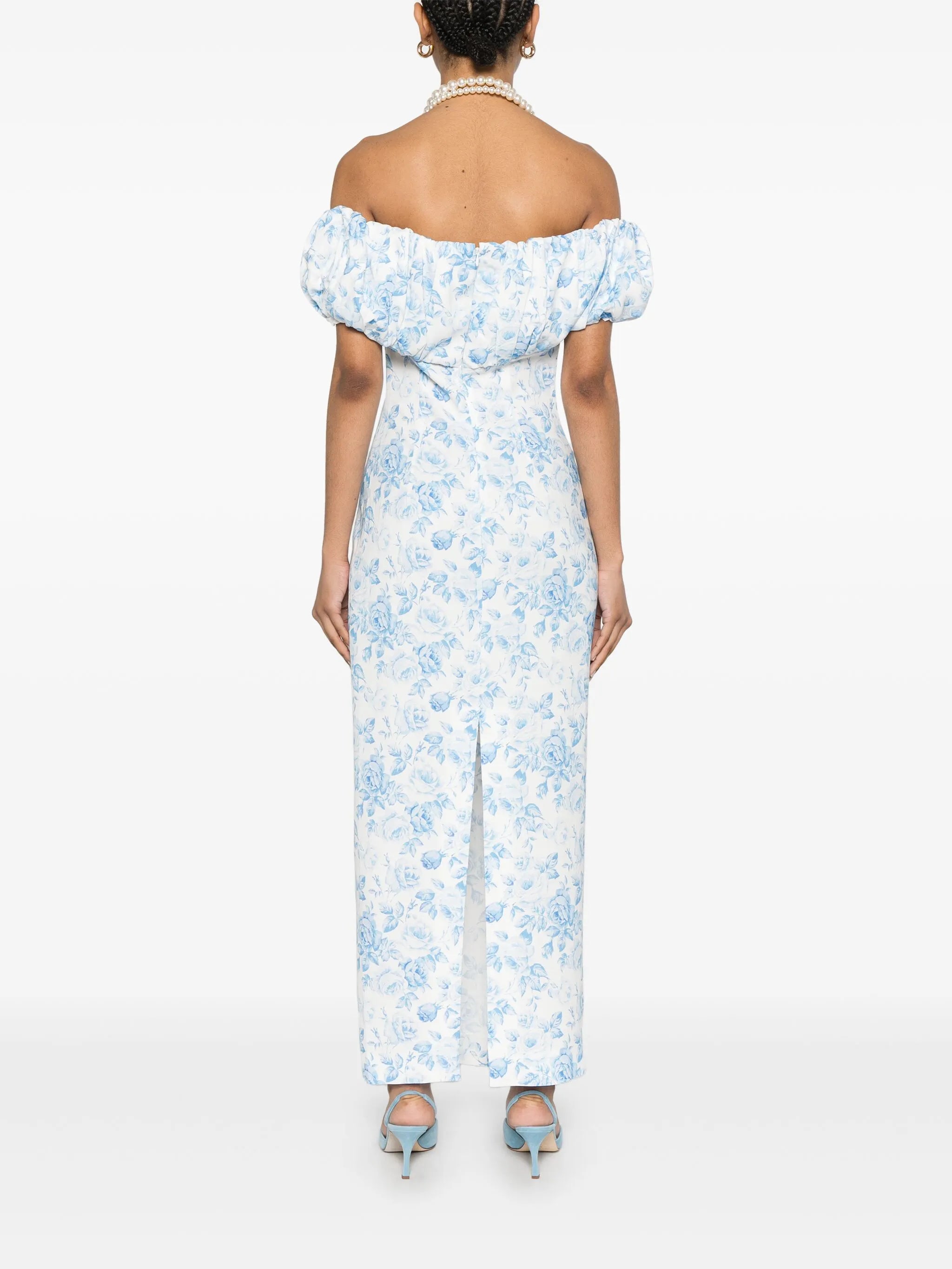 rose-print maxi dress