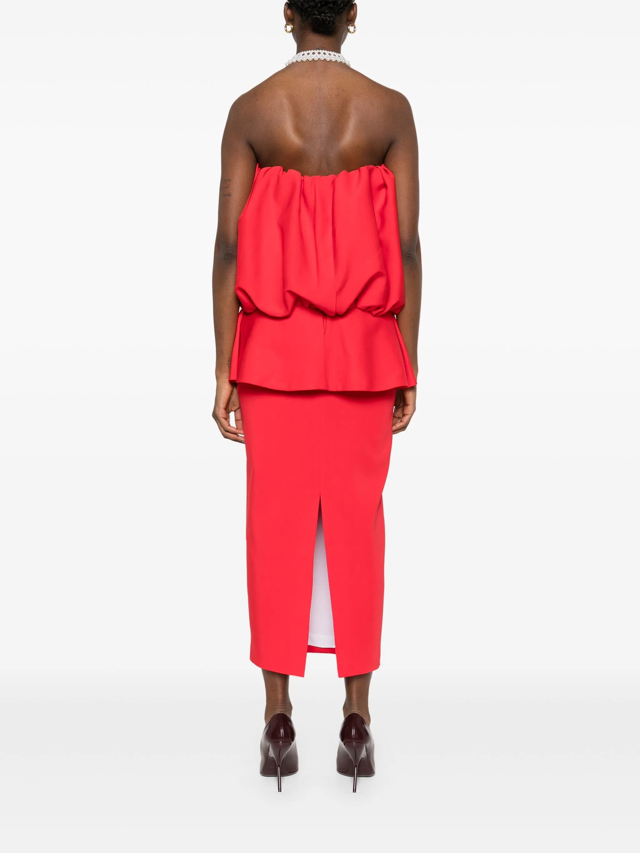 puffball-top maxi dress