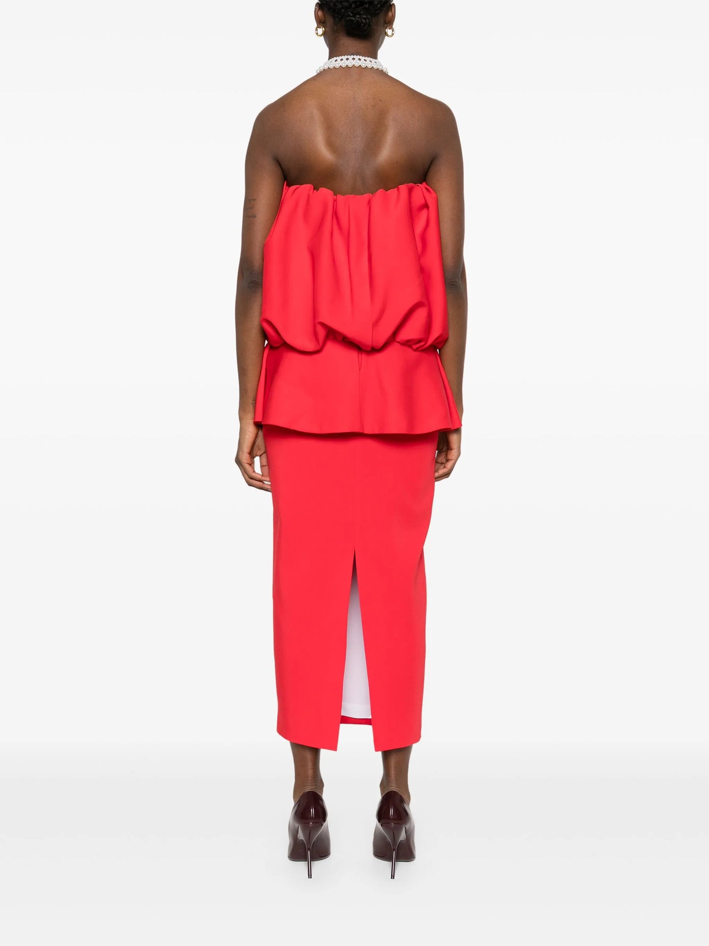 puffball-top maxi dress