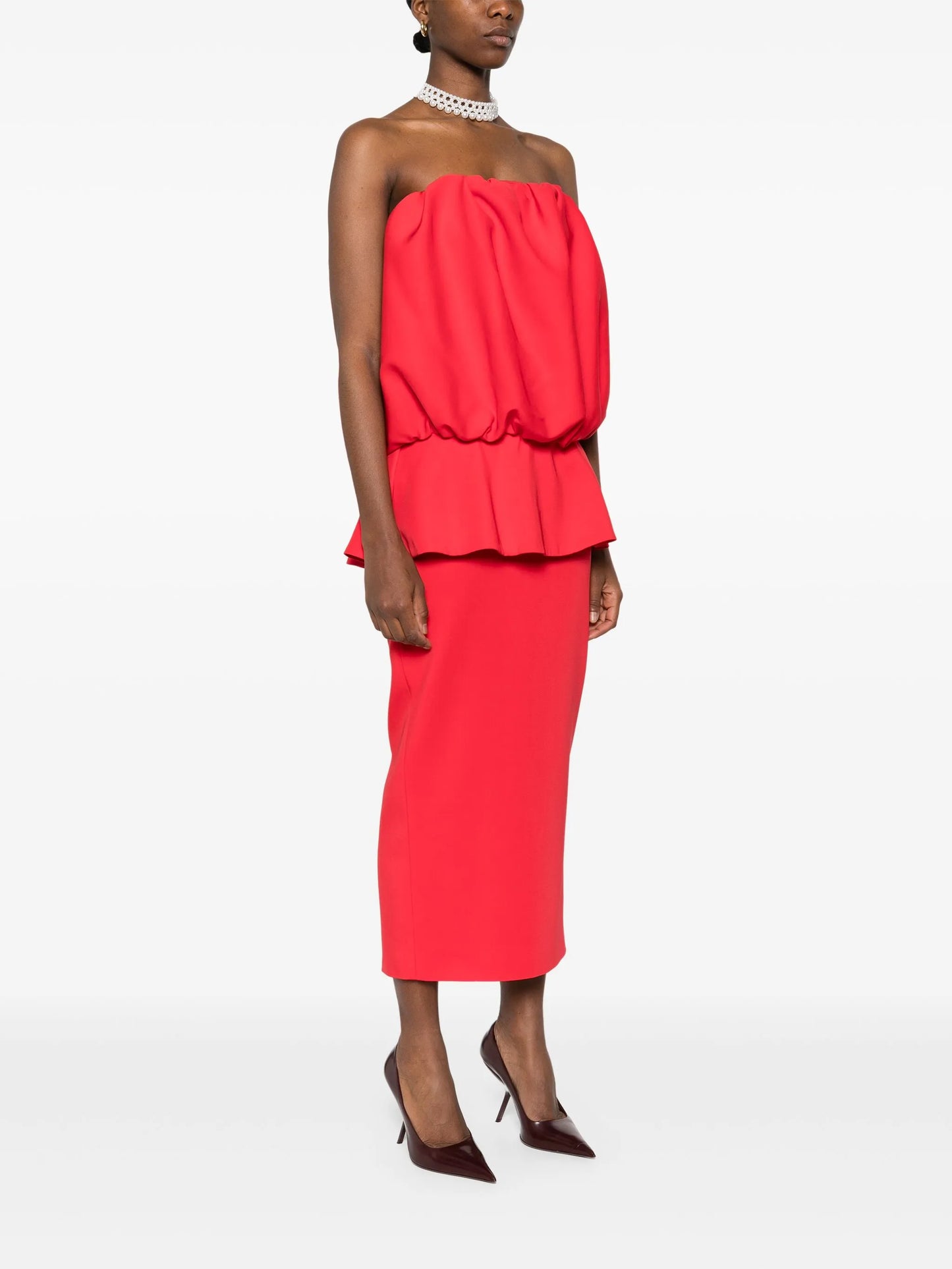 puffball-top maxi dress