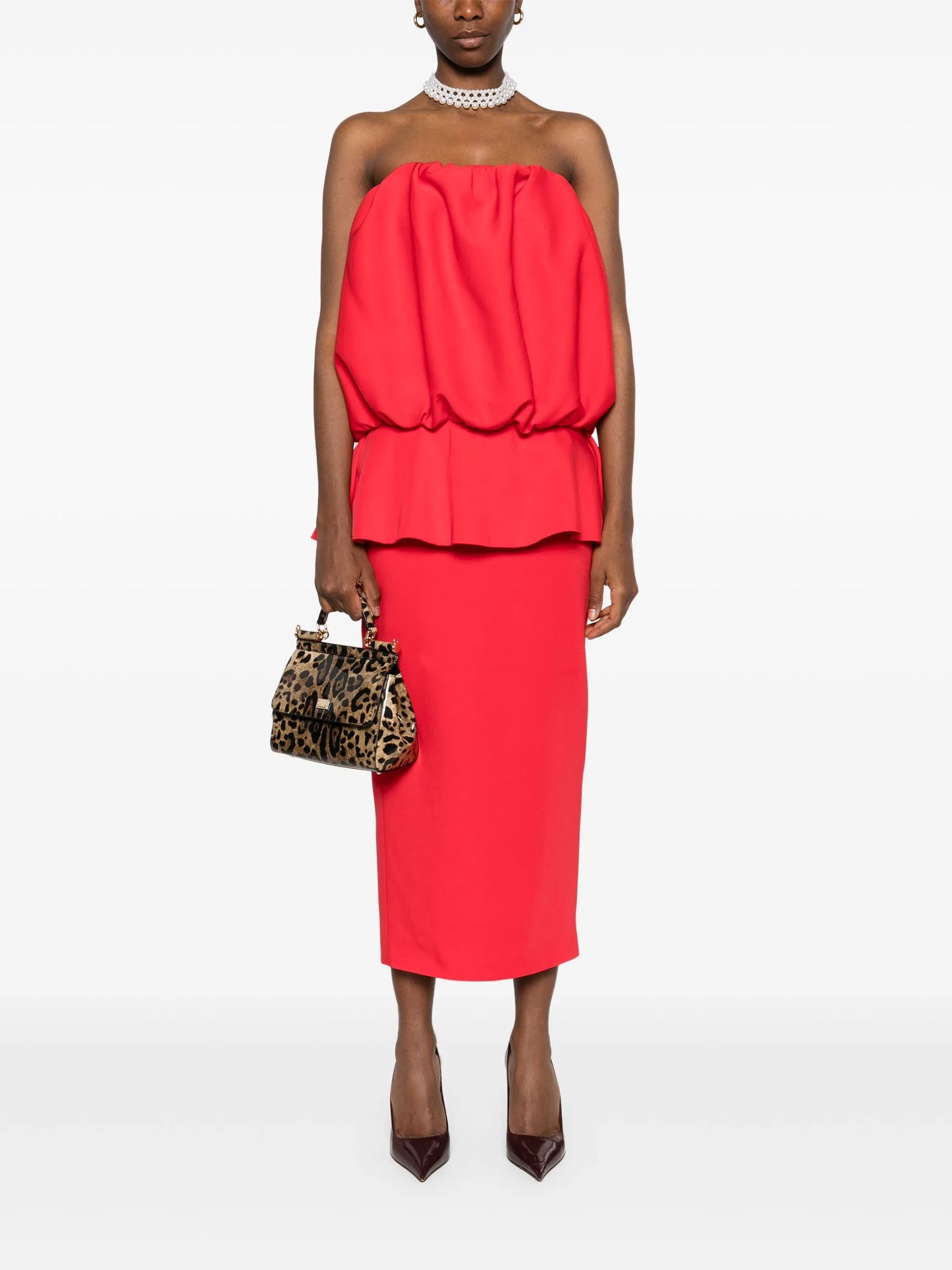 puffball-top maxi dress