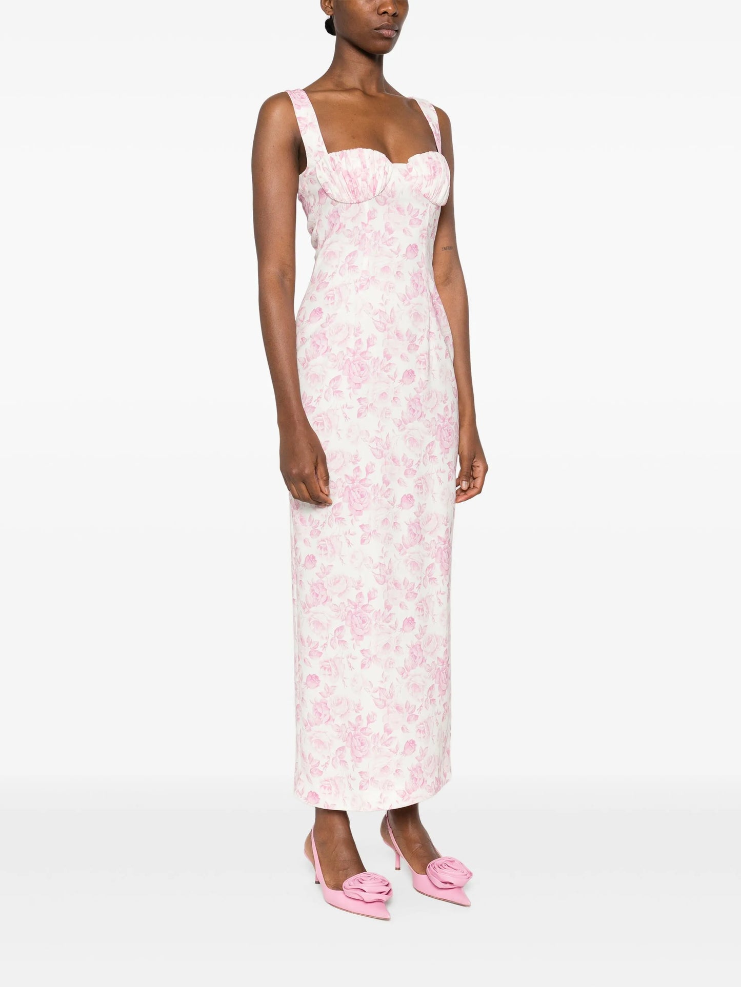rose-print maxi dress