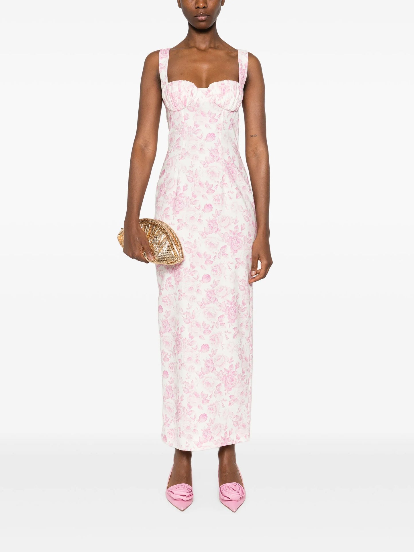 rose-print maxi dress
