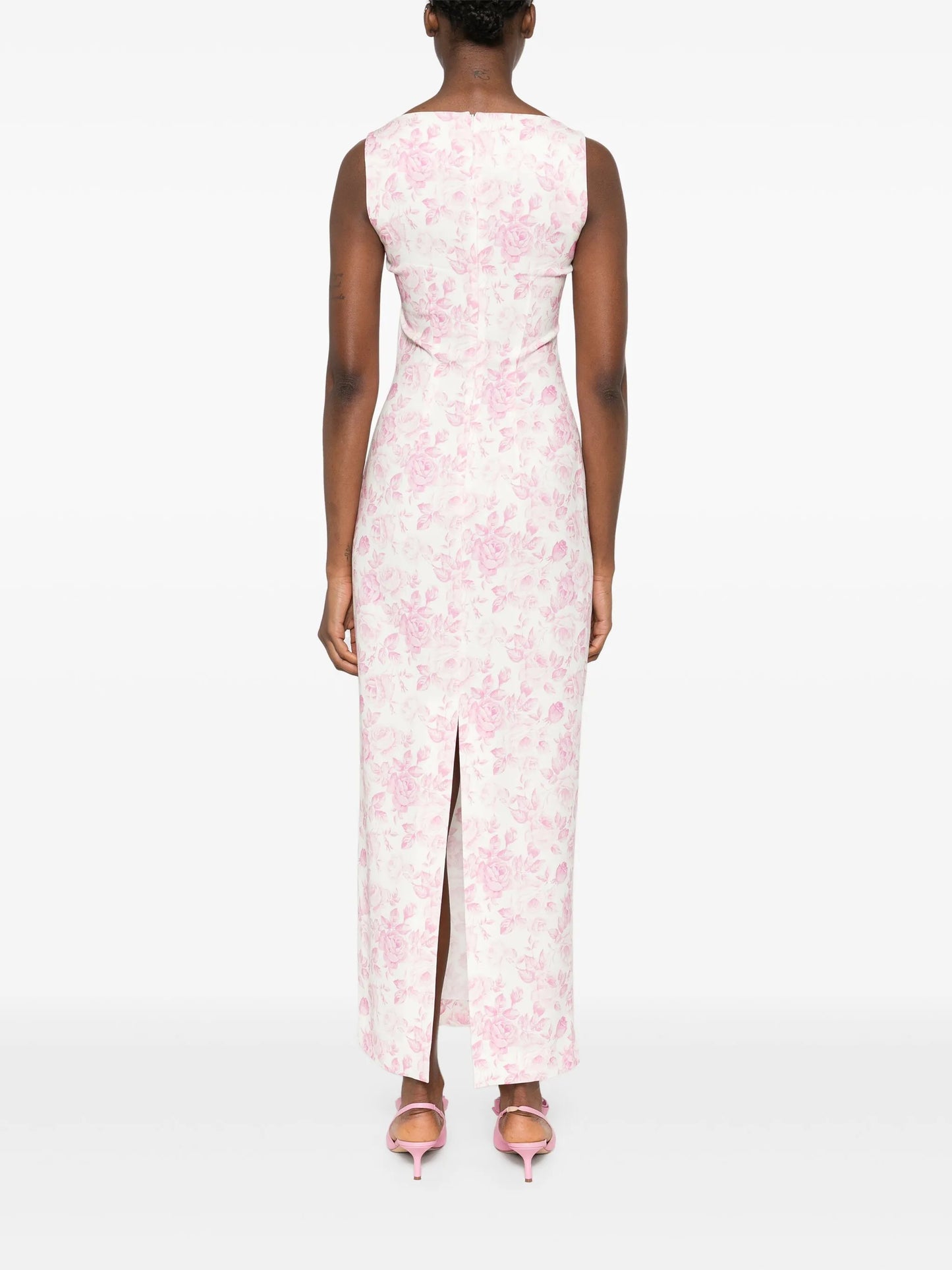 rose-print maxi dress