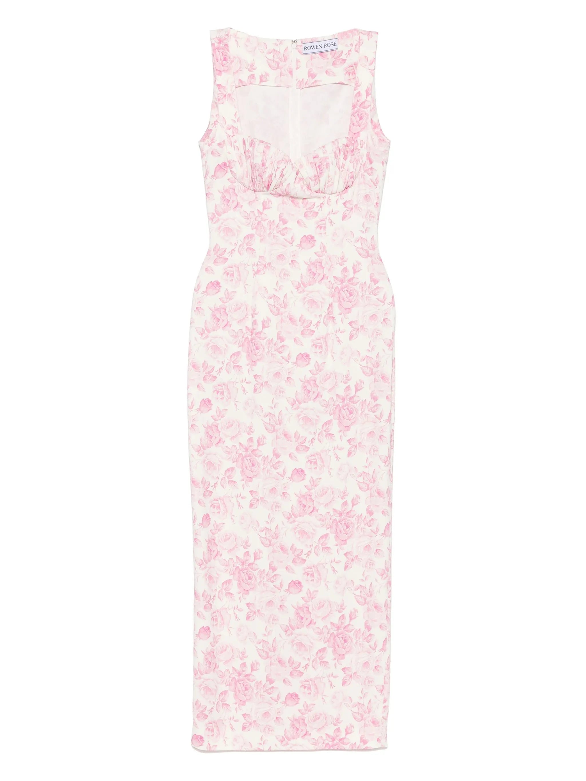 rose-print maxi dress