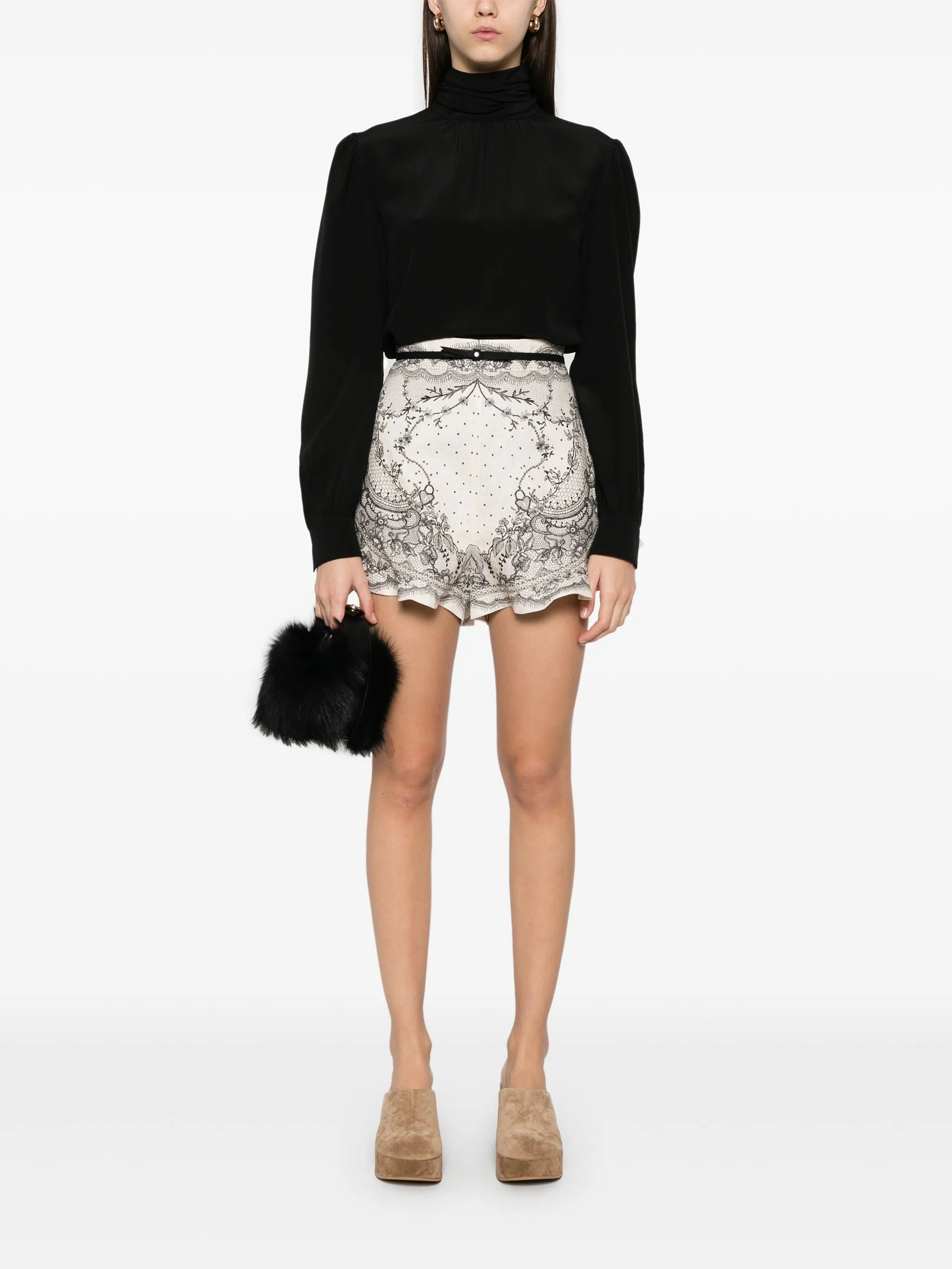'Crush Flat Front Frill' shorts