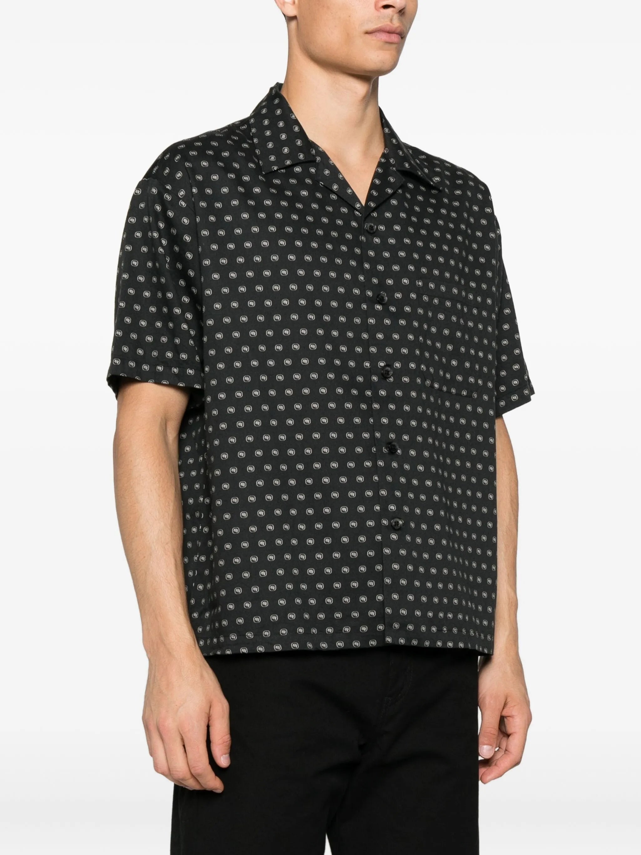 monogram-pattern shirt