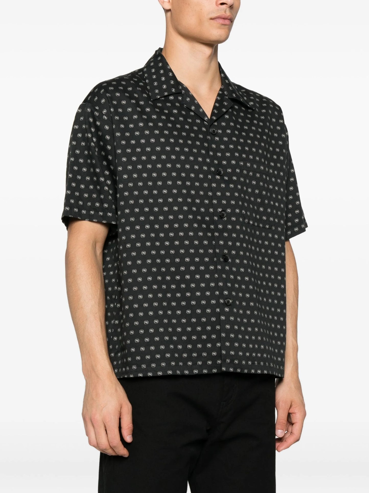 monogram-pattern shirt