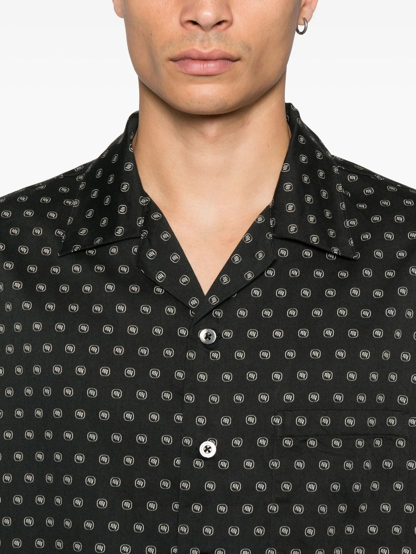 monogram-pattern shirt