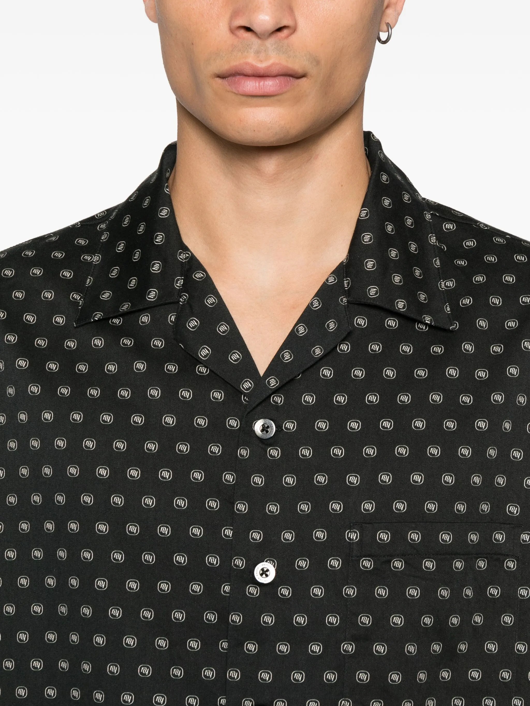 monogram-pattern shirt