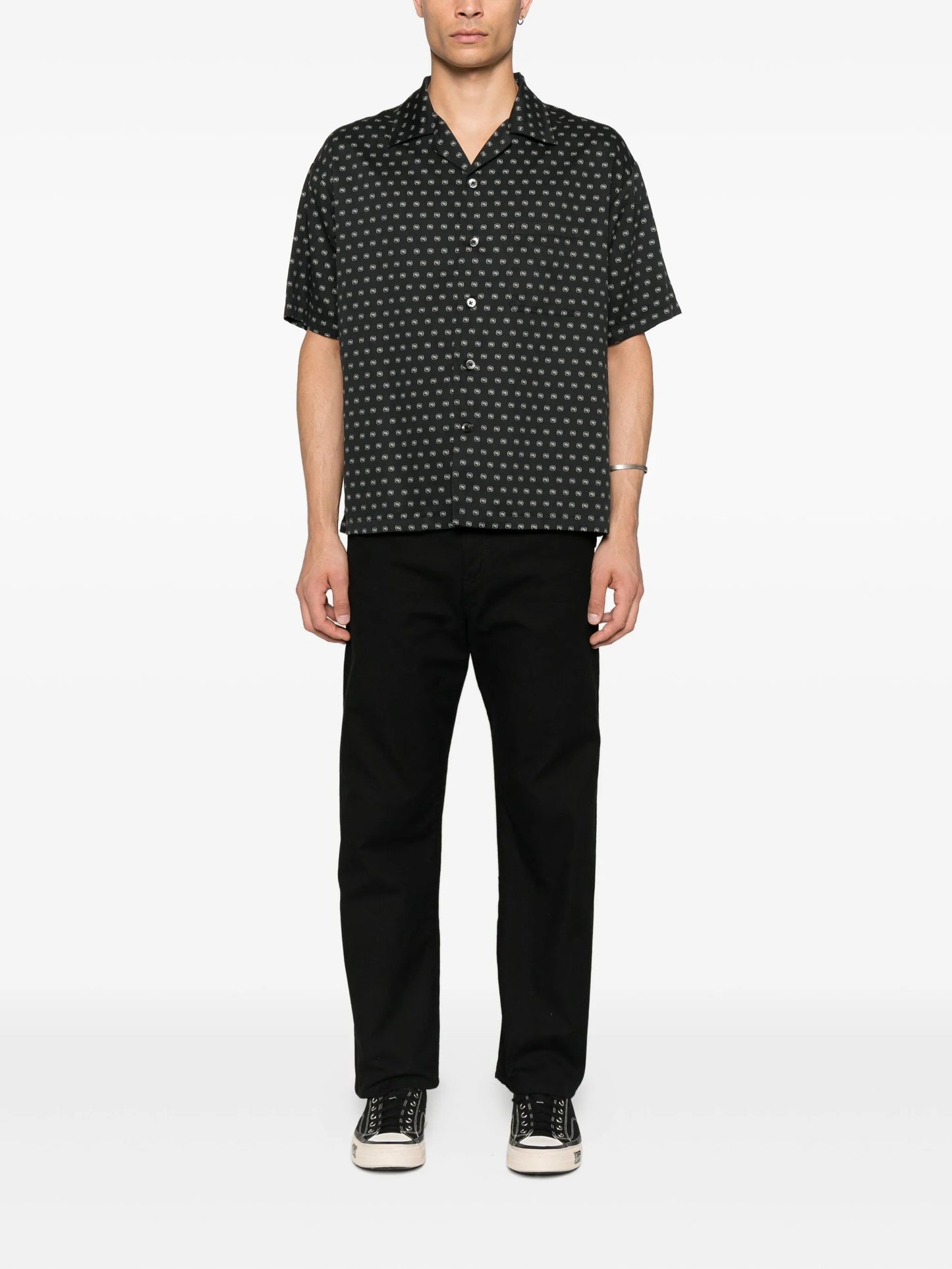 monogram-pattern shirt