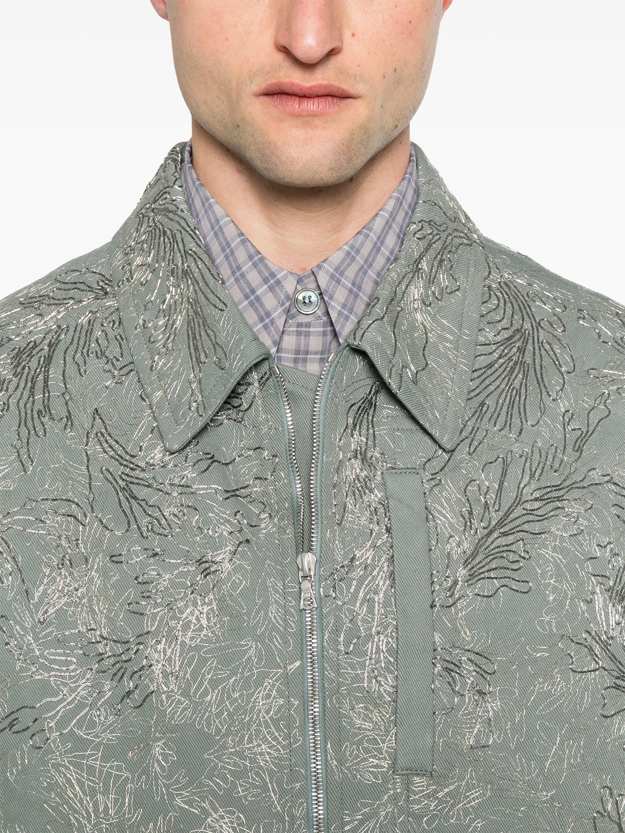 floral-embroidered jacket