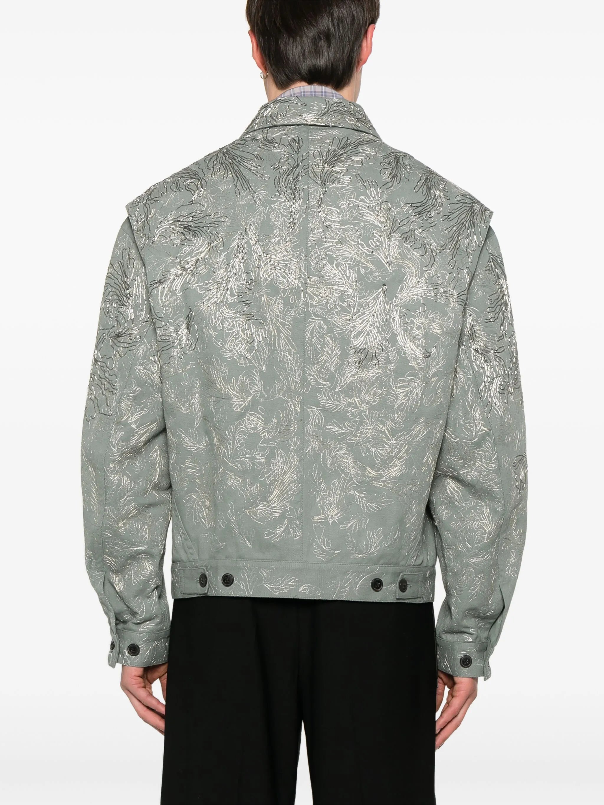floral-embroidered jacket