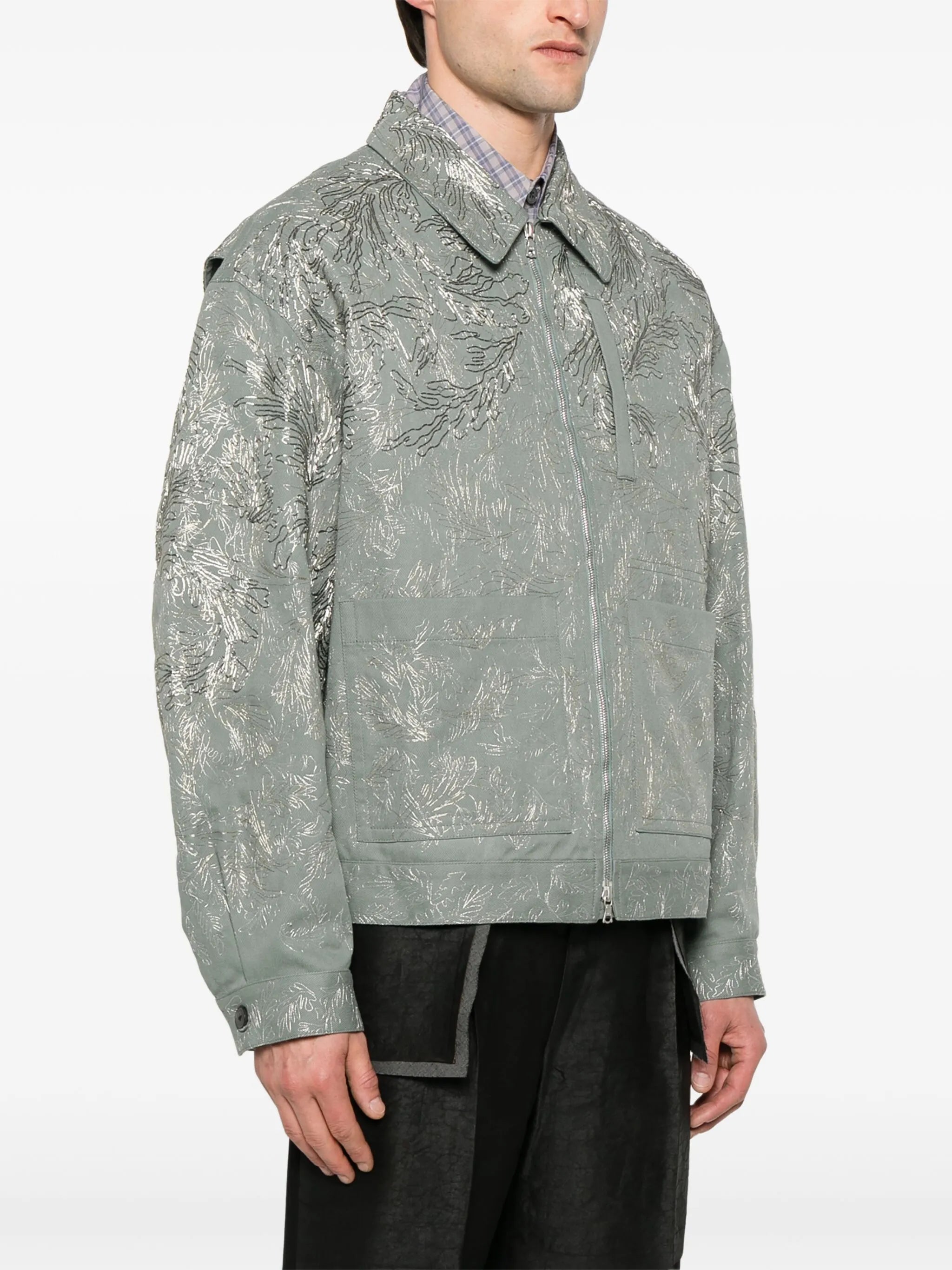 floral-embroidered jacket