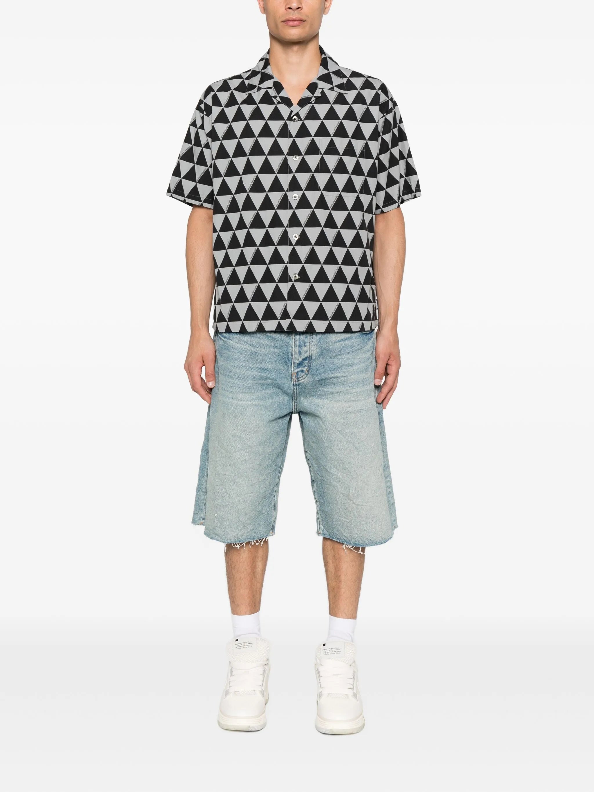 triangle-print shirt