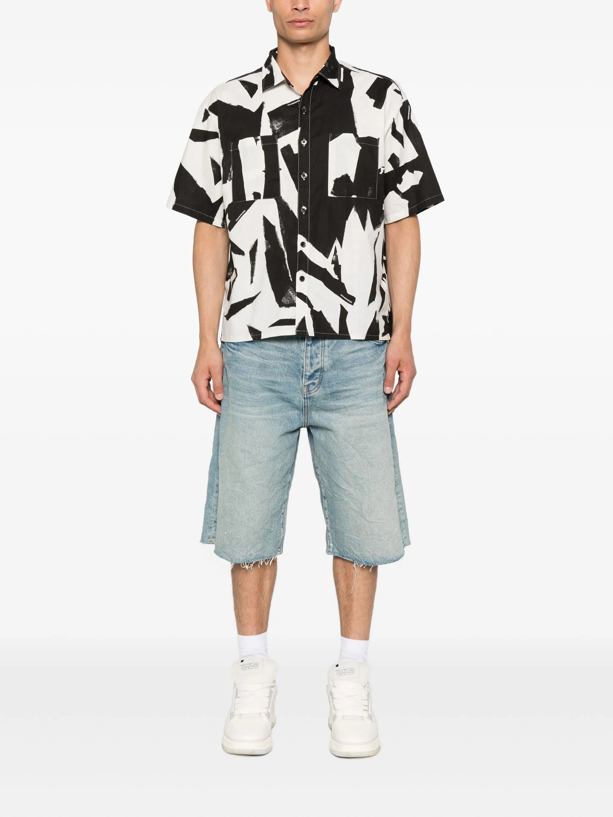 abstract-print shirt