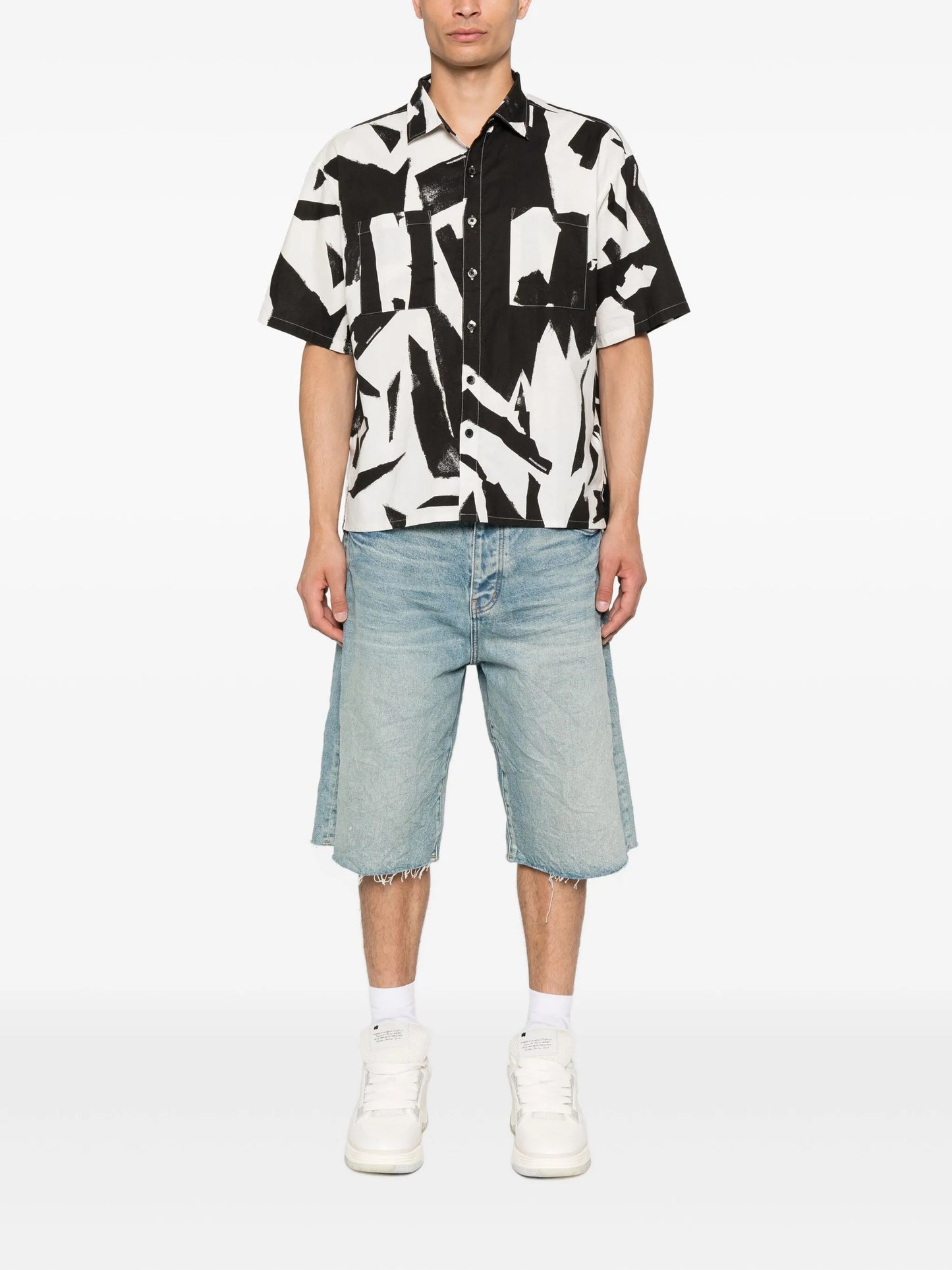 abstract-print shirt