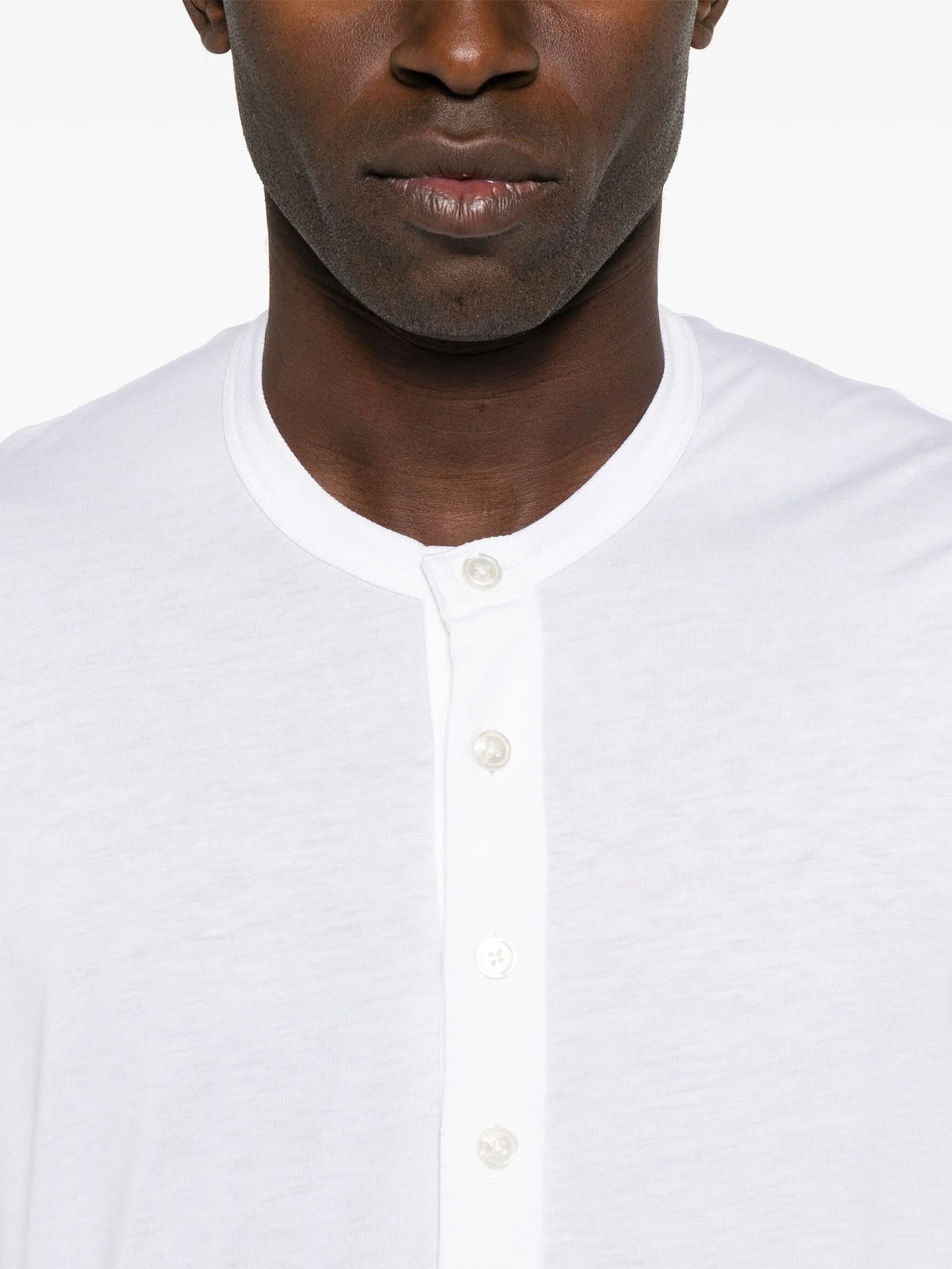long-sleeve Henley T-shirt
