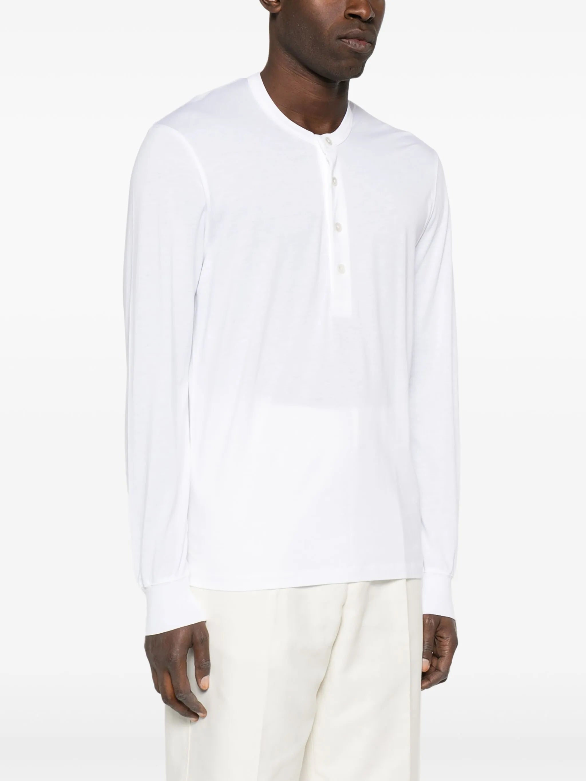 Henley-neck sweater