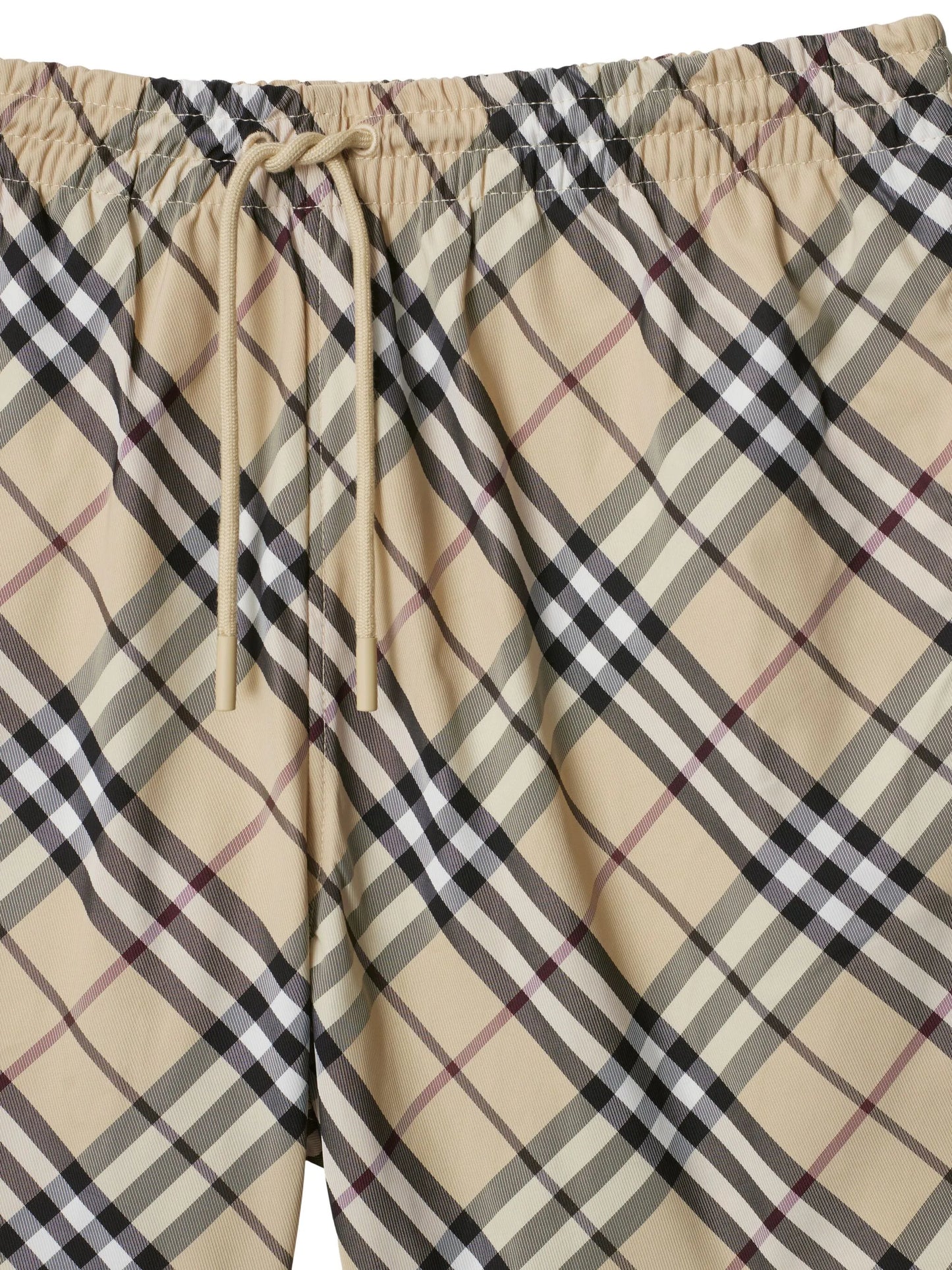 checked swim shorts