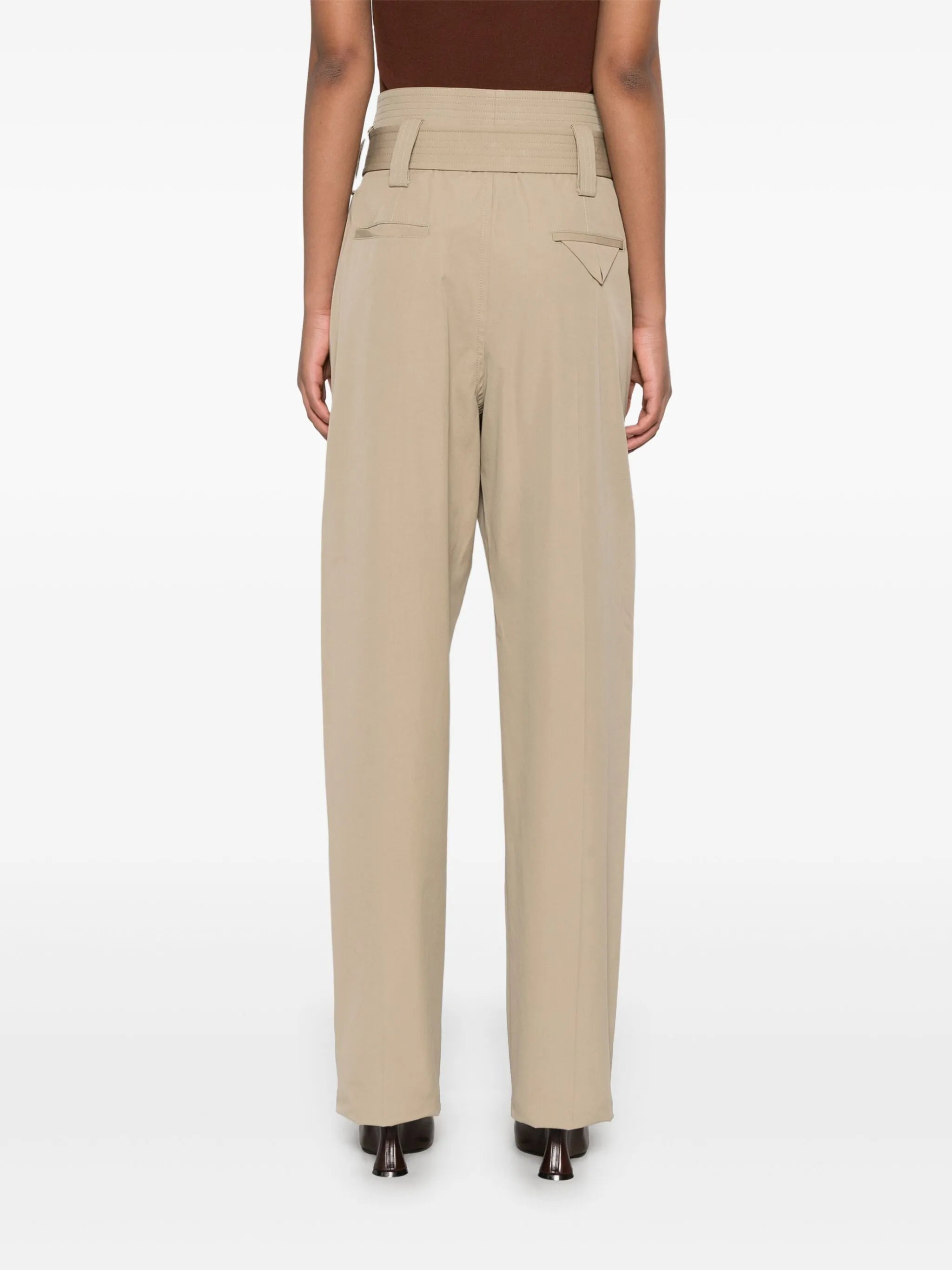 belted straight-leg trousers