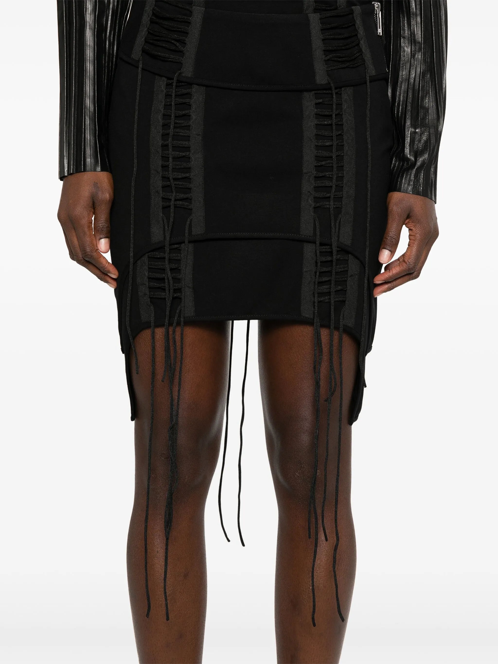 lace-up mini skirt