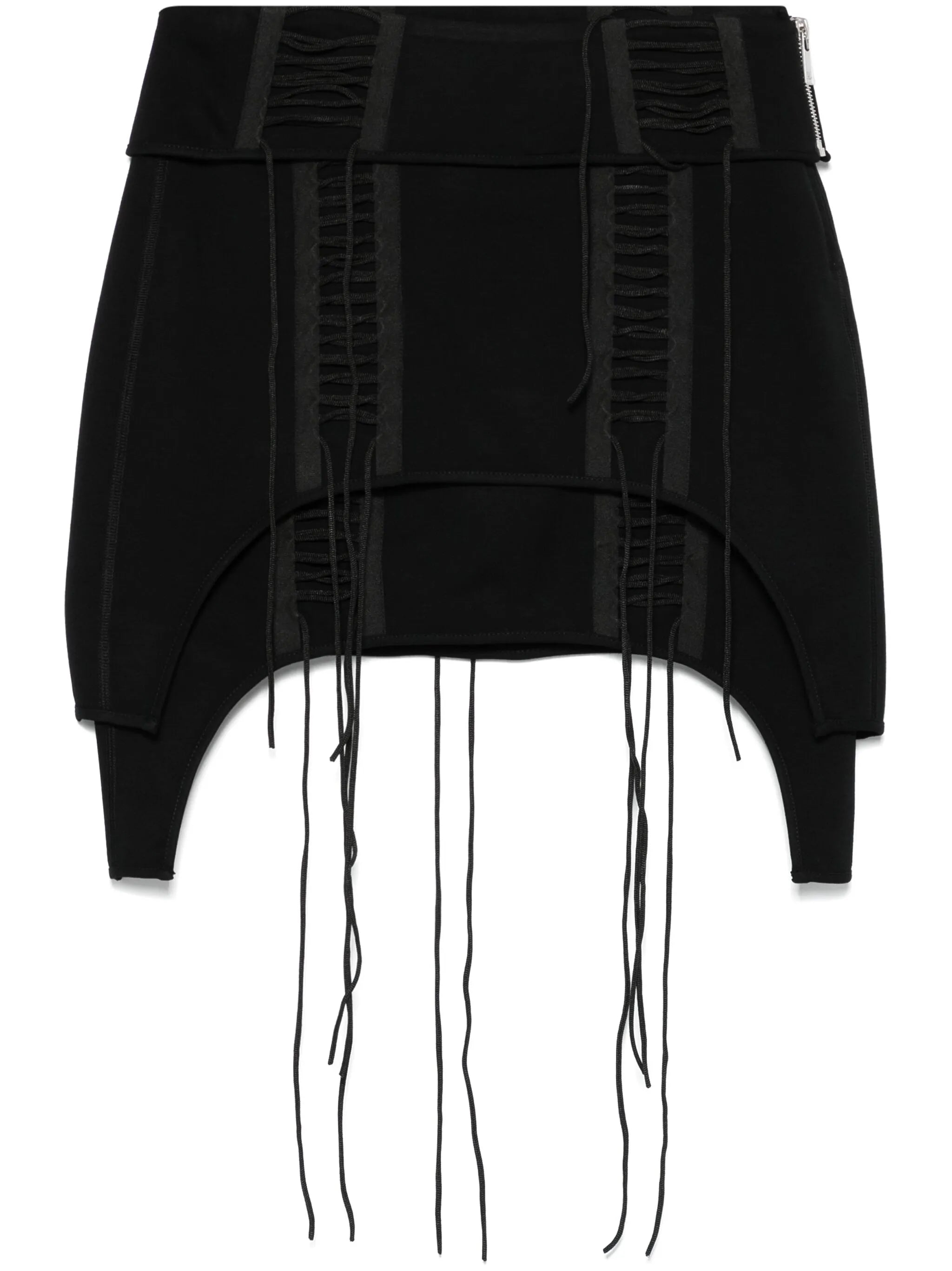 lace-up mini skirt