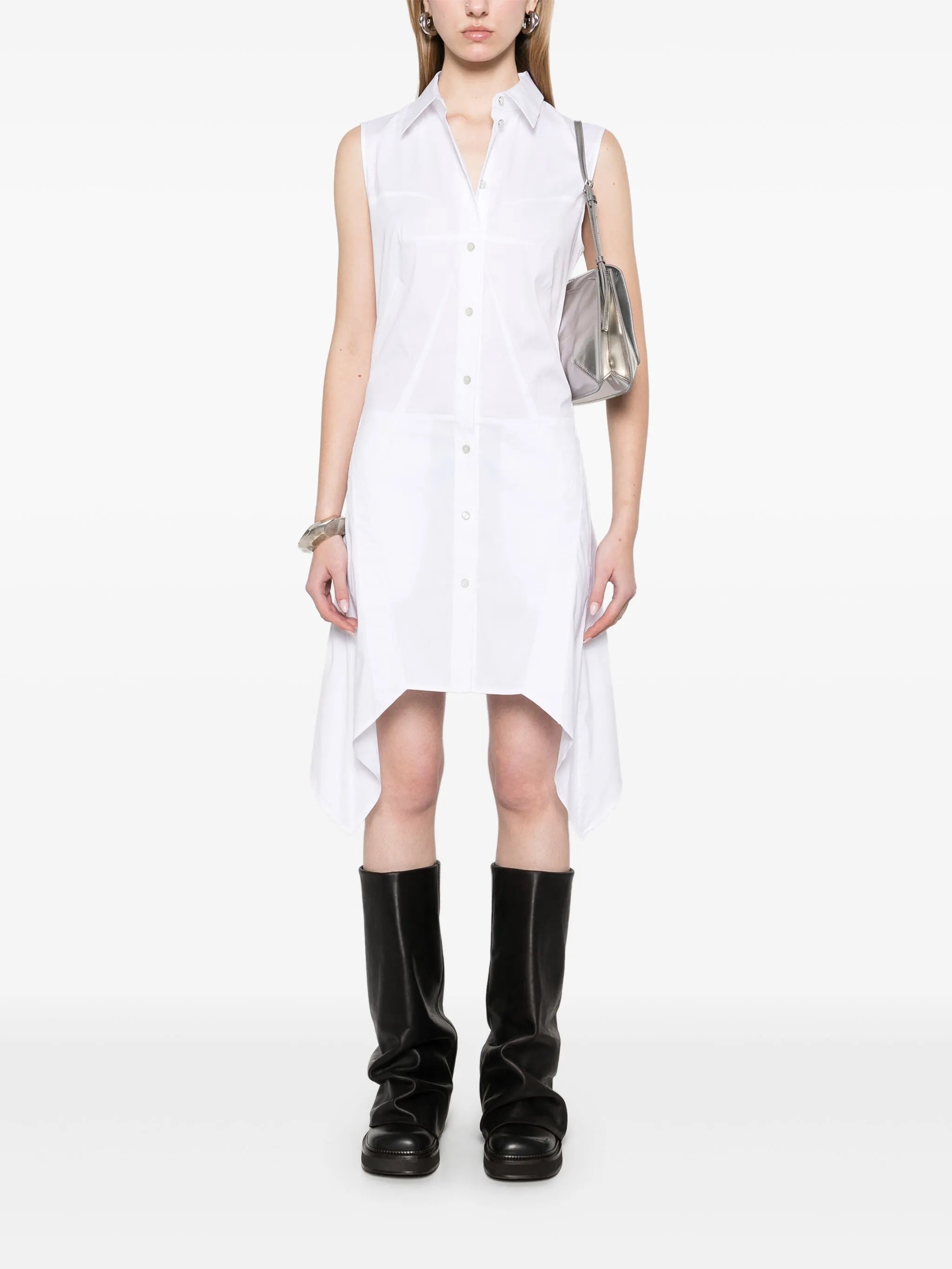 bustier-detail sleeveless mini dress