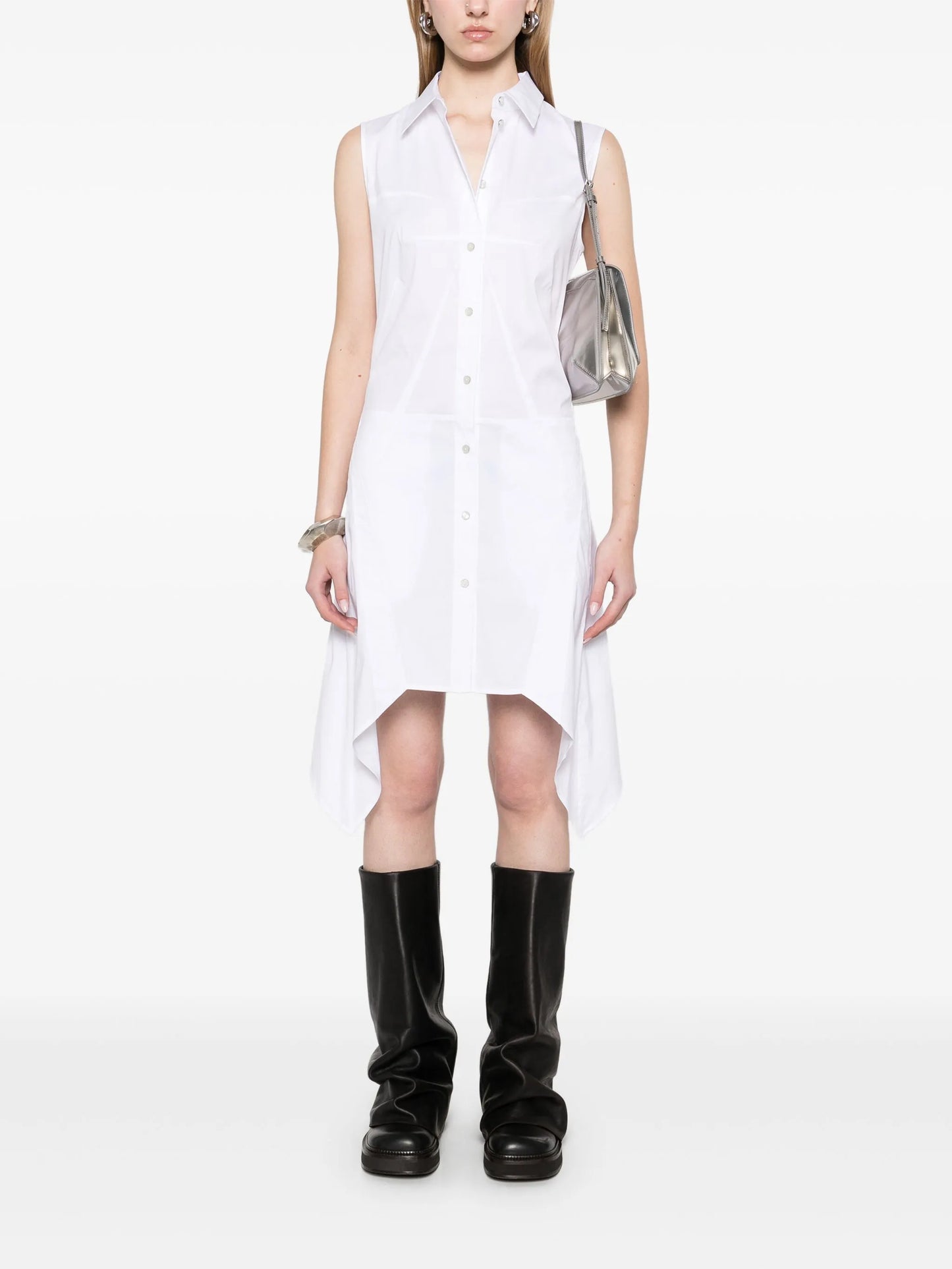 bustier-detail sleeveless mini dress