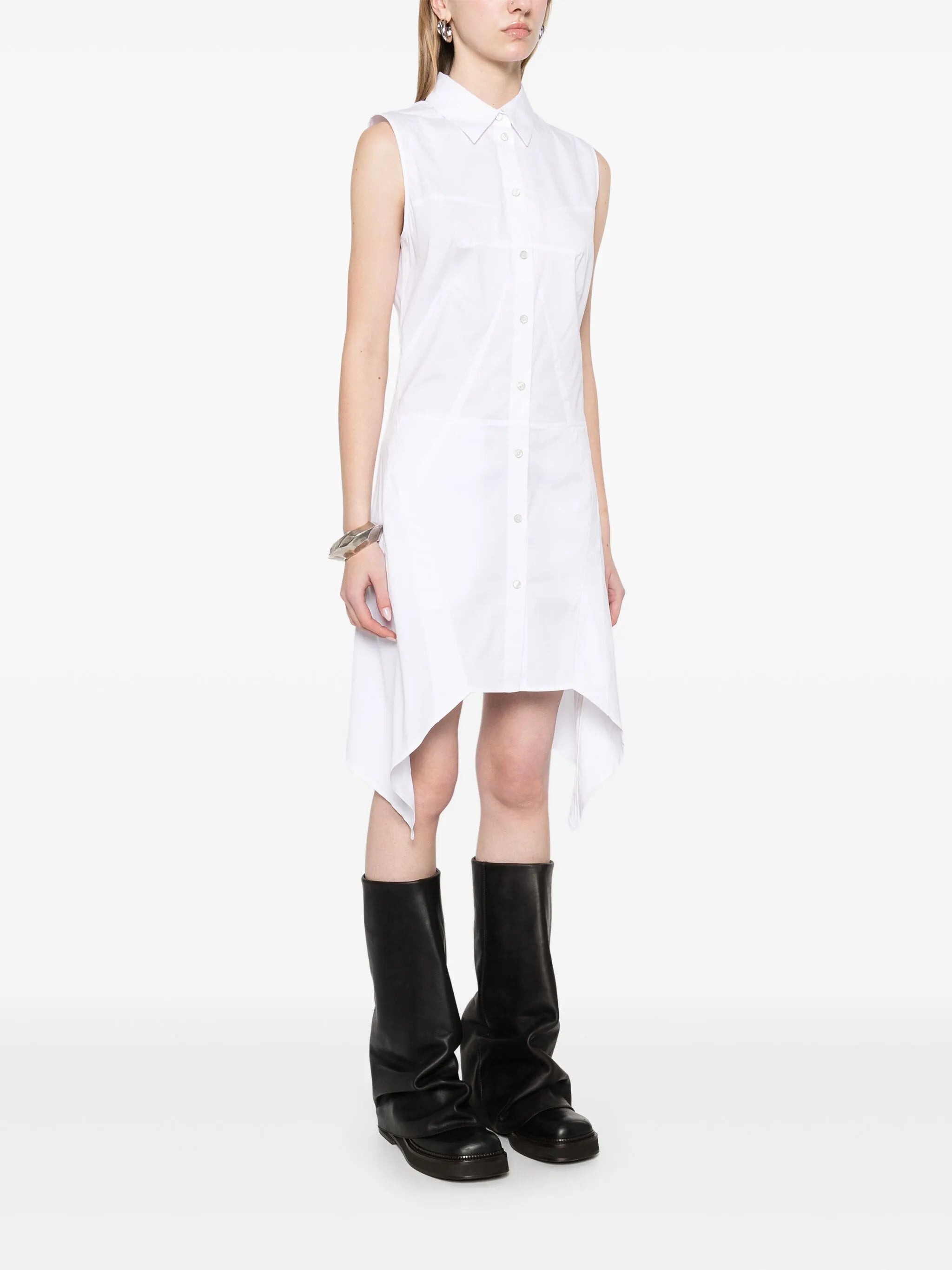bustier-detail sleeveless mini dress