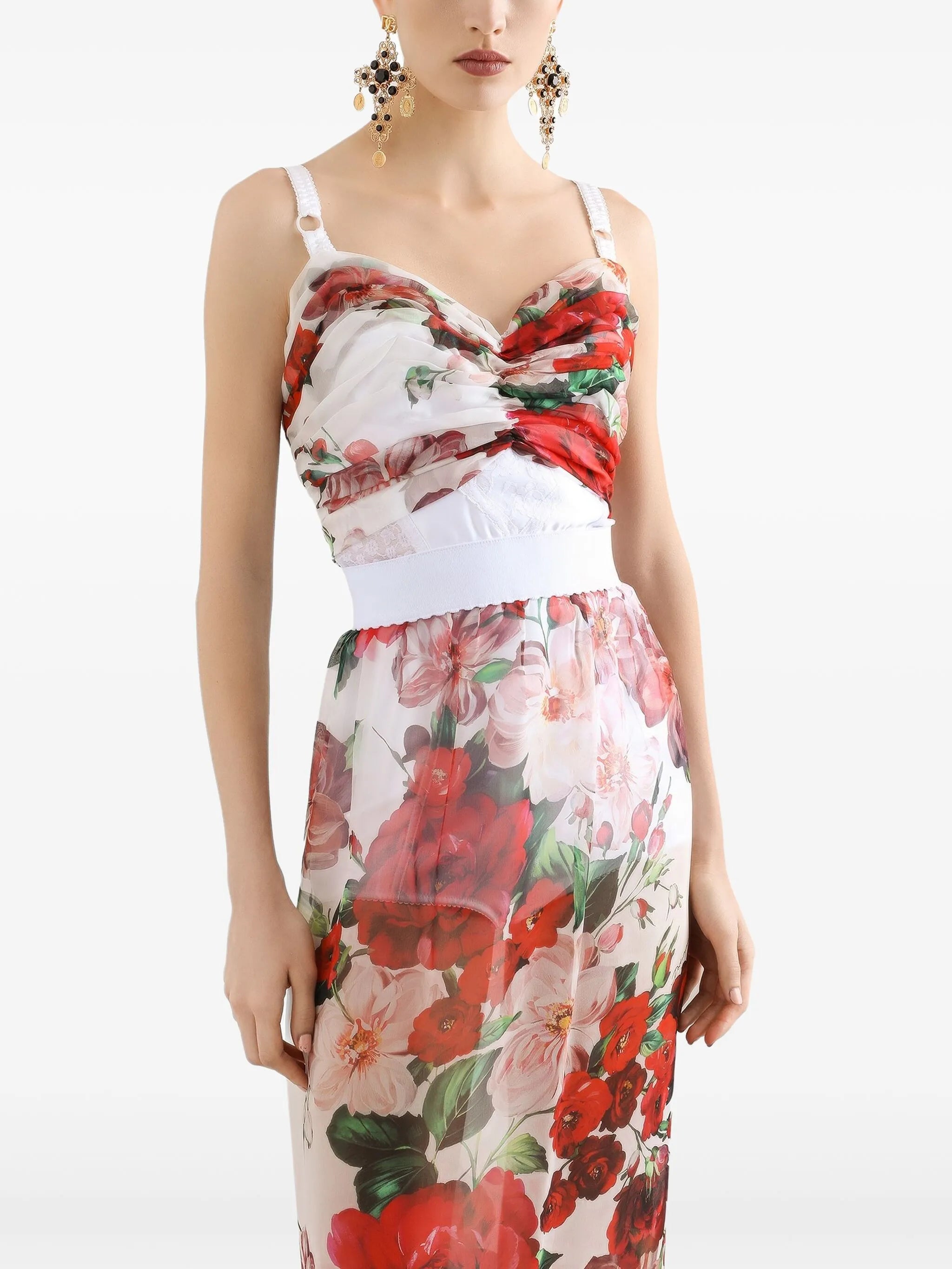 floral-print top