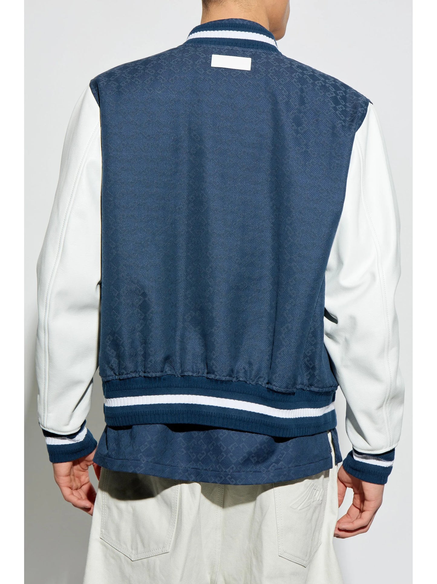 monogram-jacquard bomber jacket