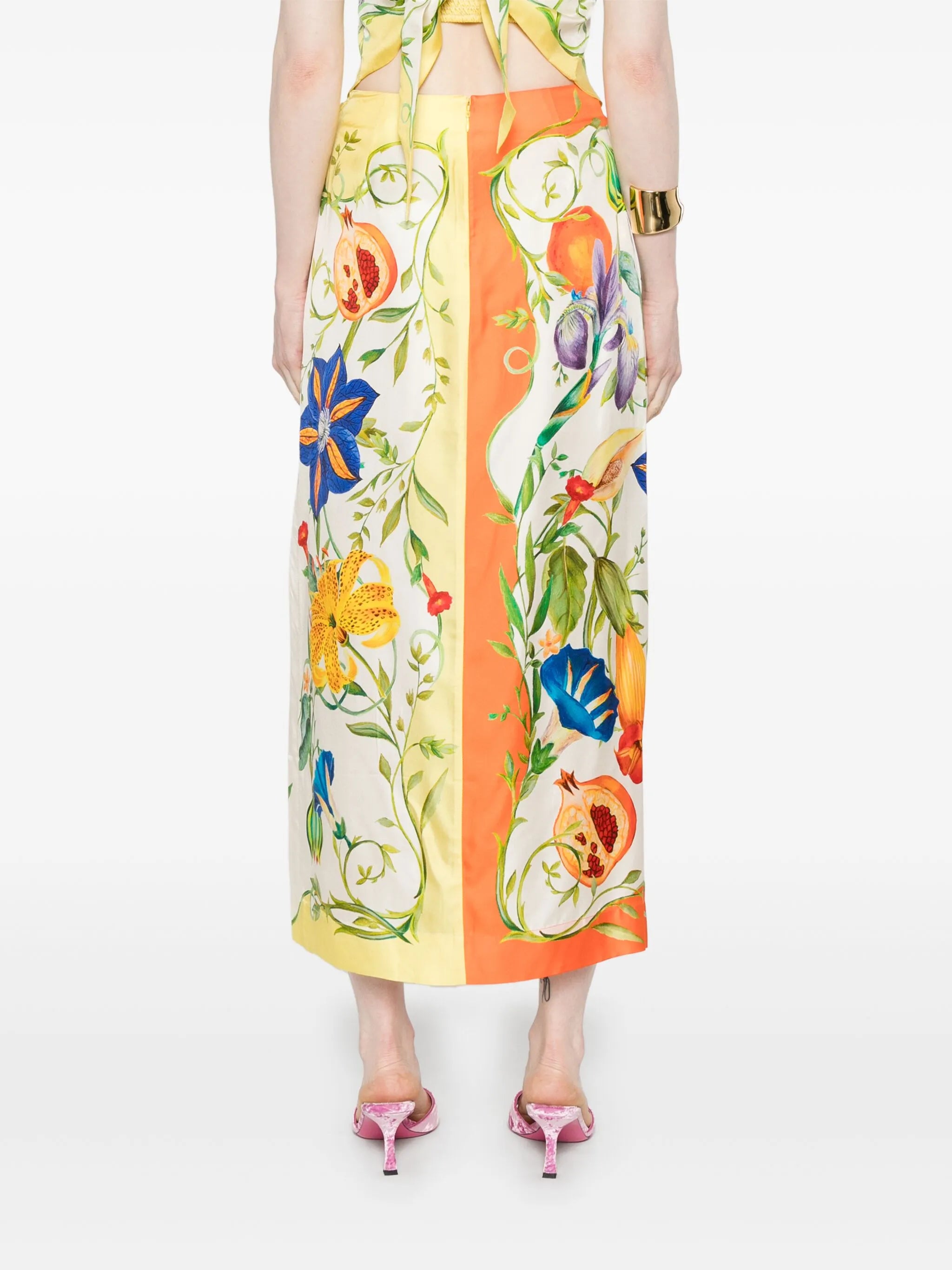 Flores midi skirt
