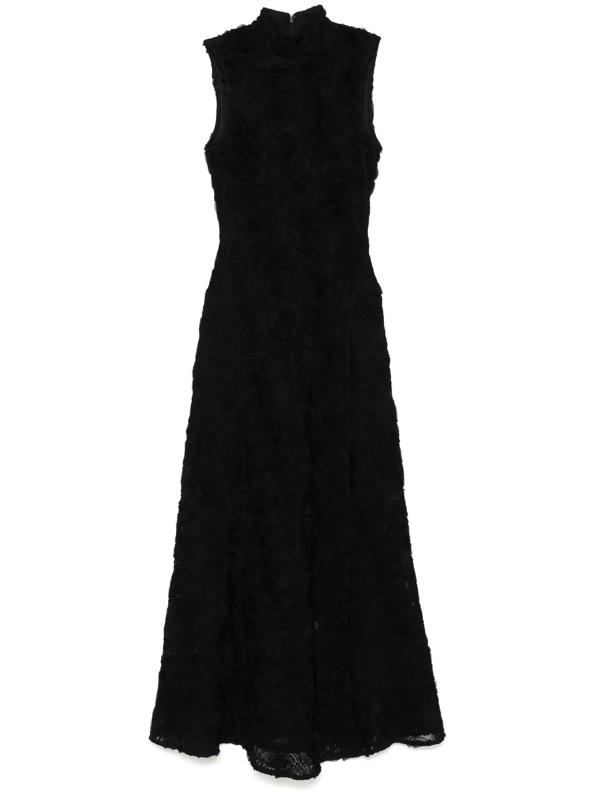 flower-mesh maxi dress