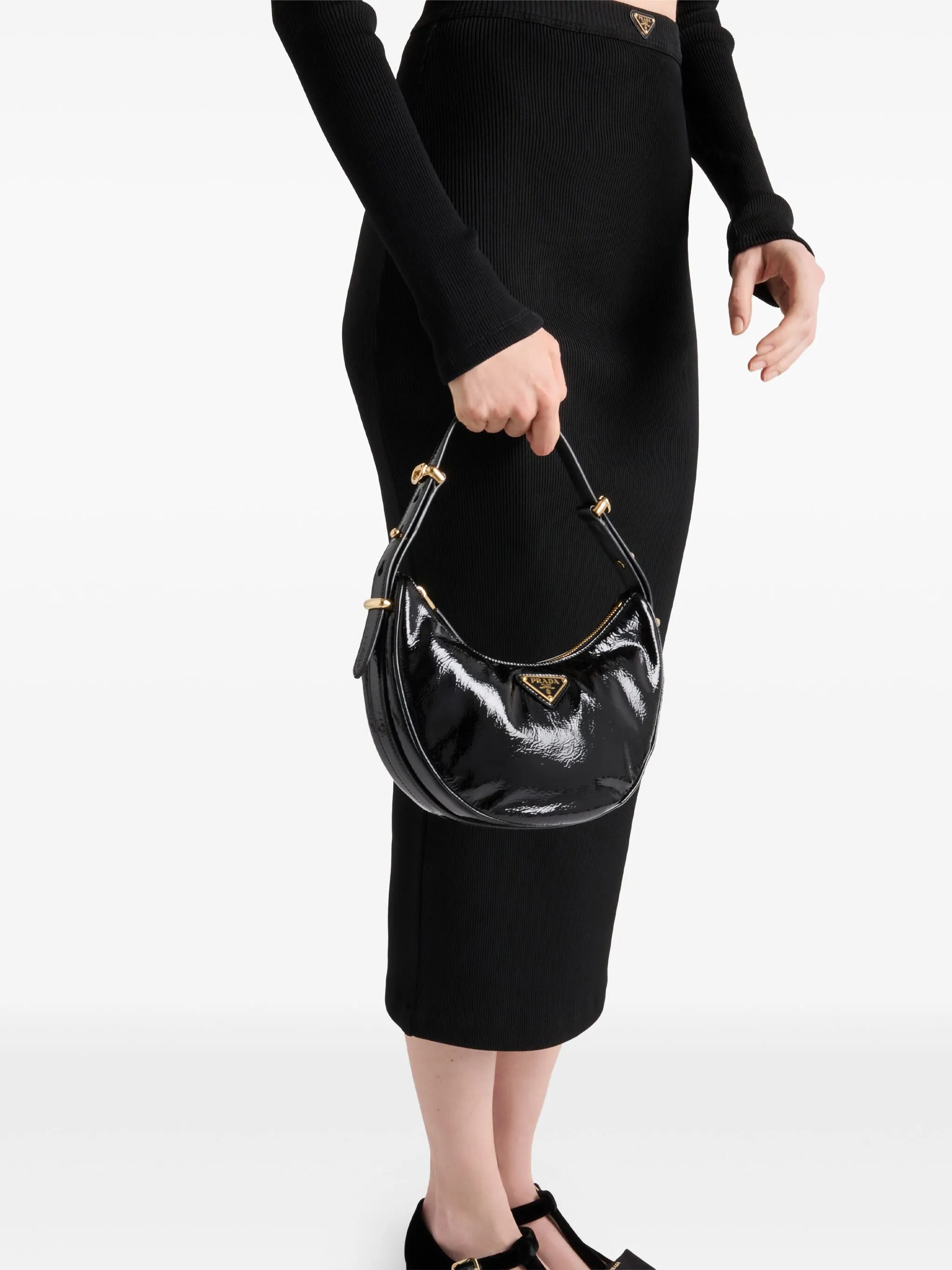 ribbed jersey midi skirt
