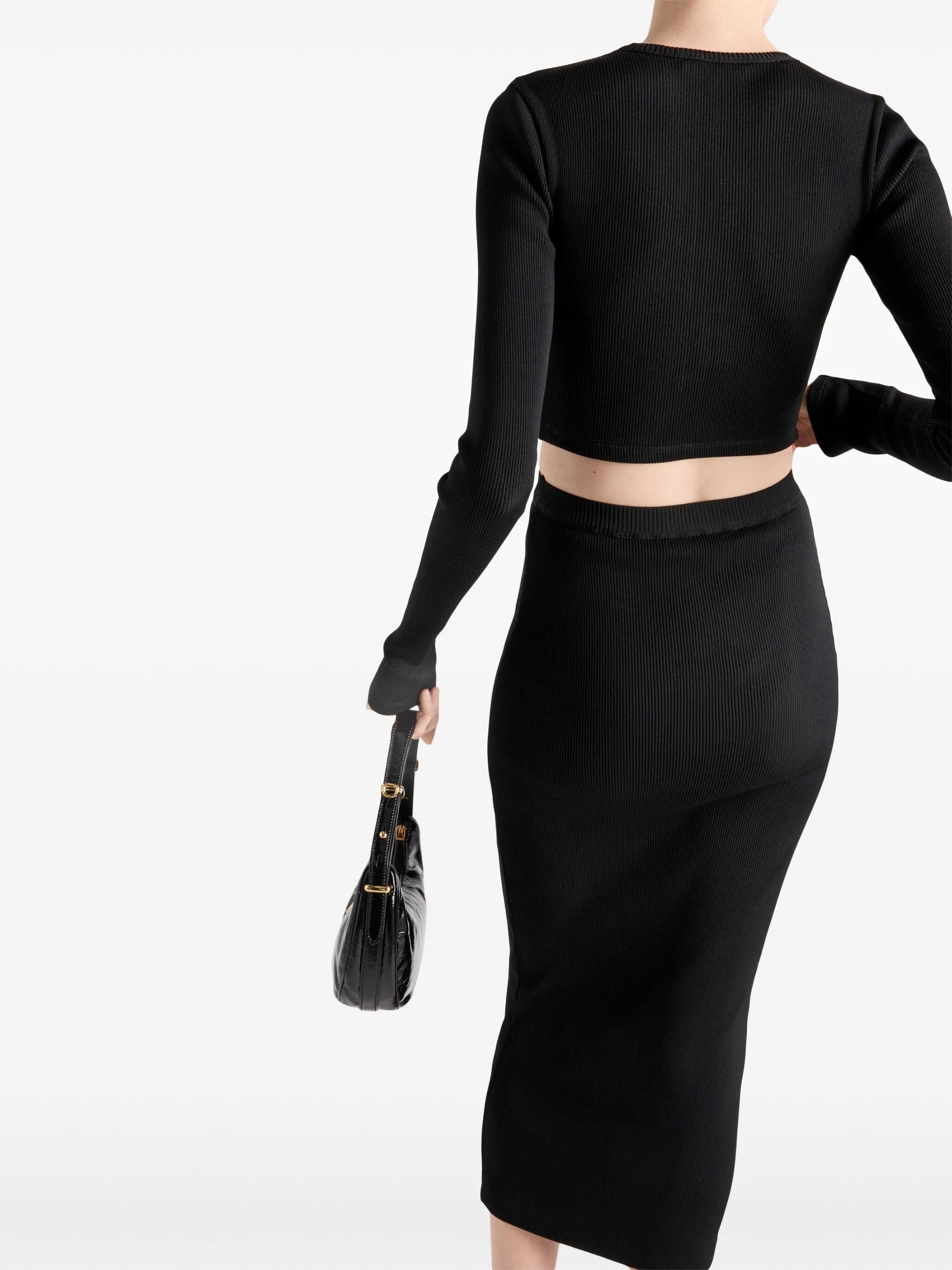 ribbed jersey midi skirt