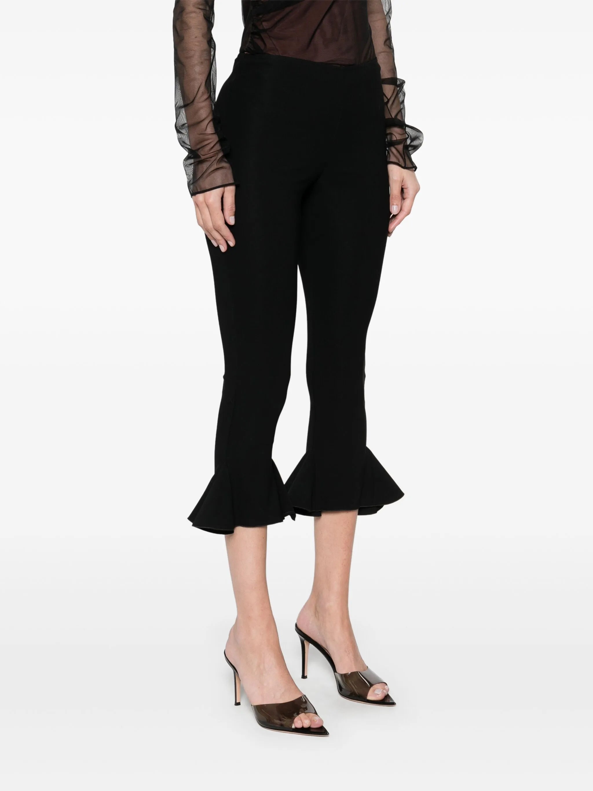 cropped flared trousers