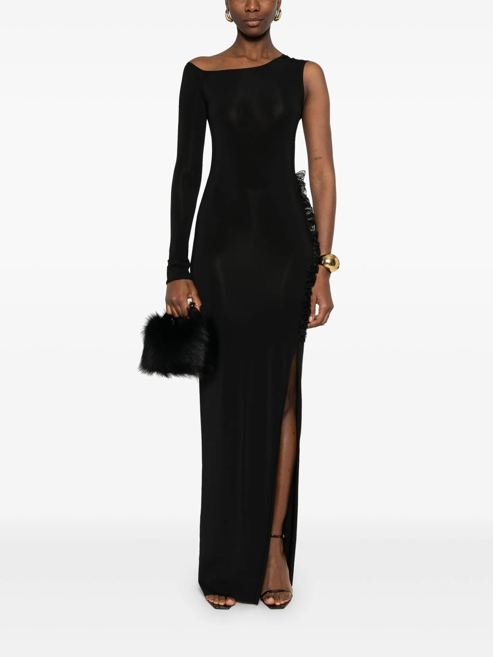 ruffle-detail maxi dress