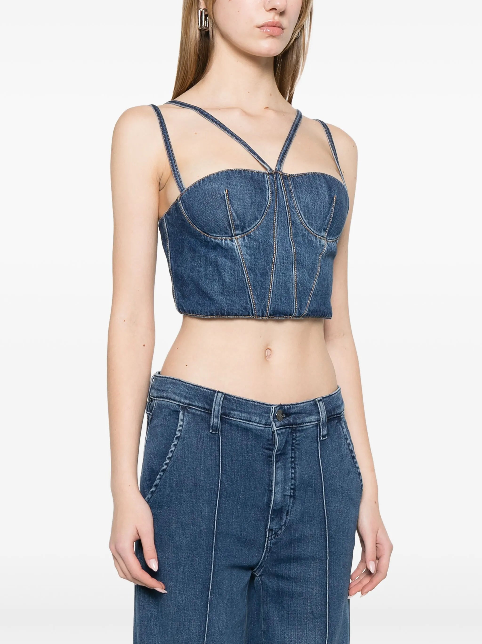 bustier denim top