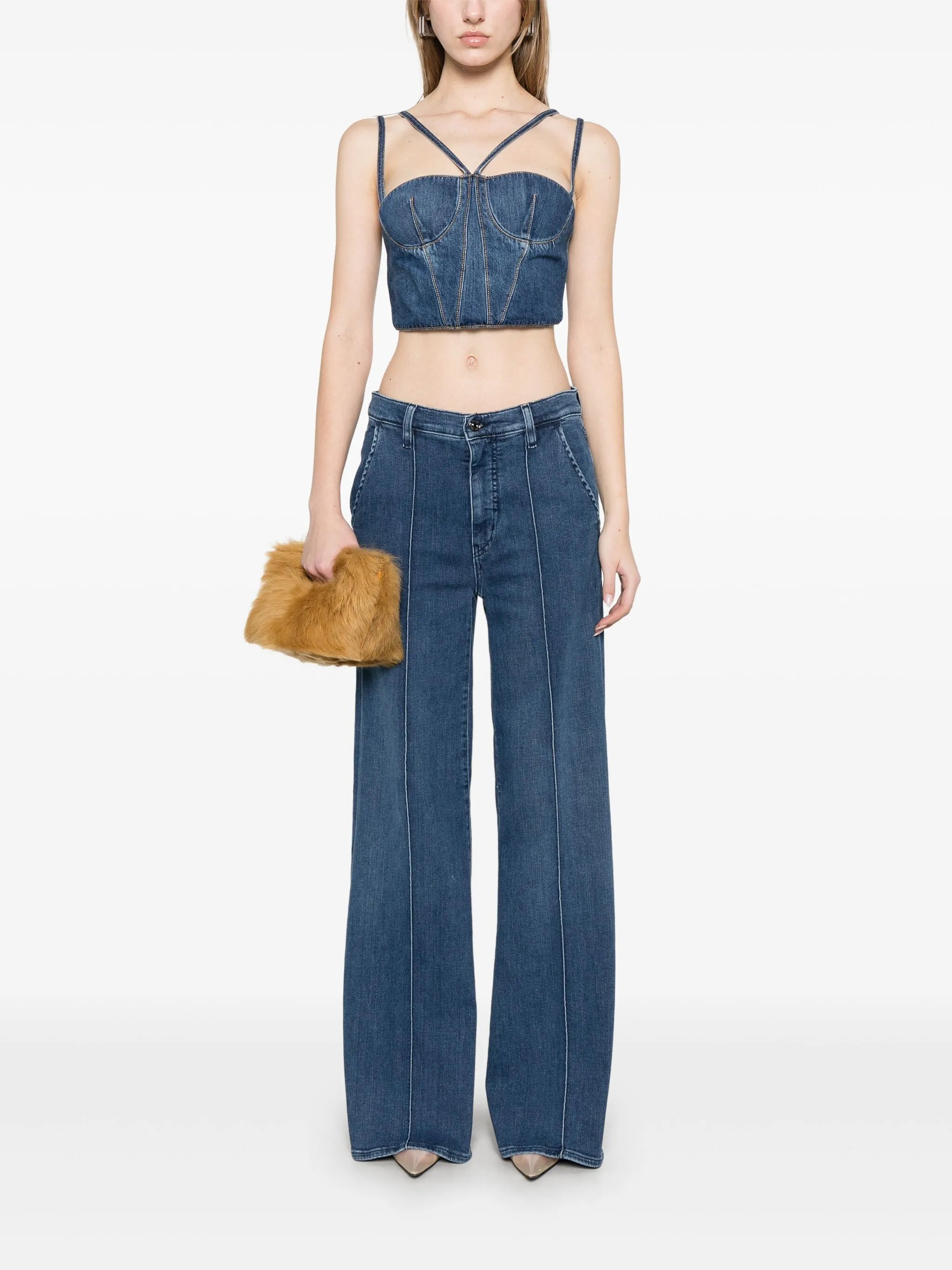 bustier denim top